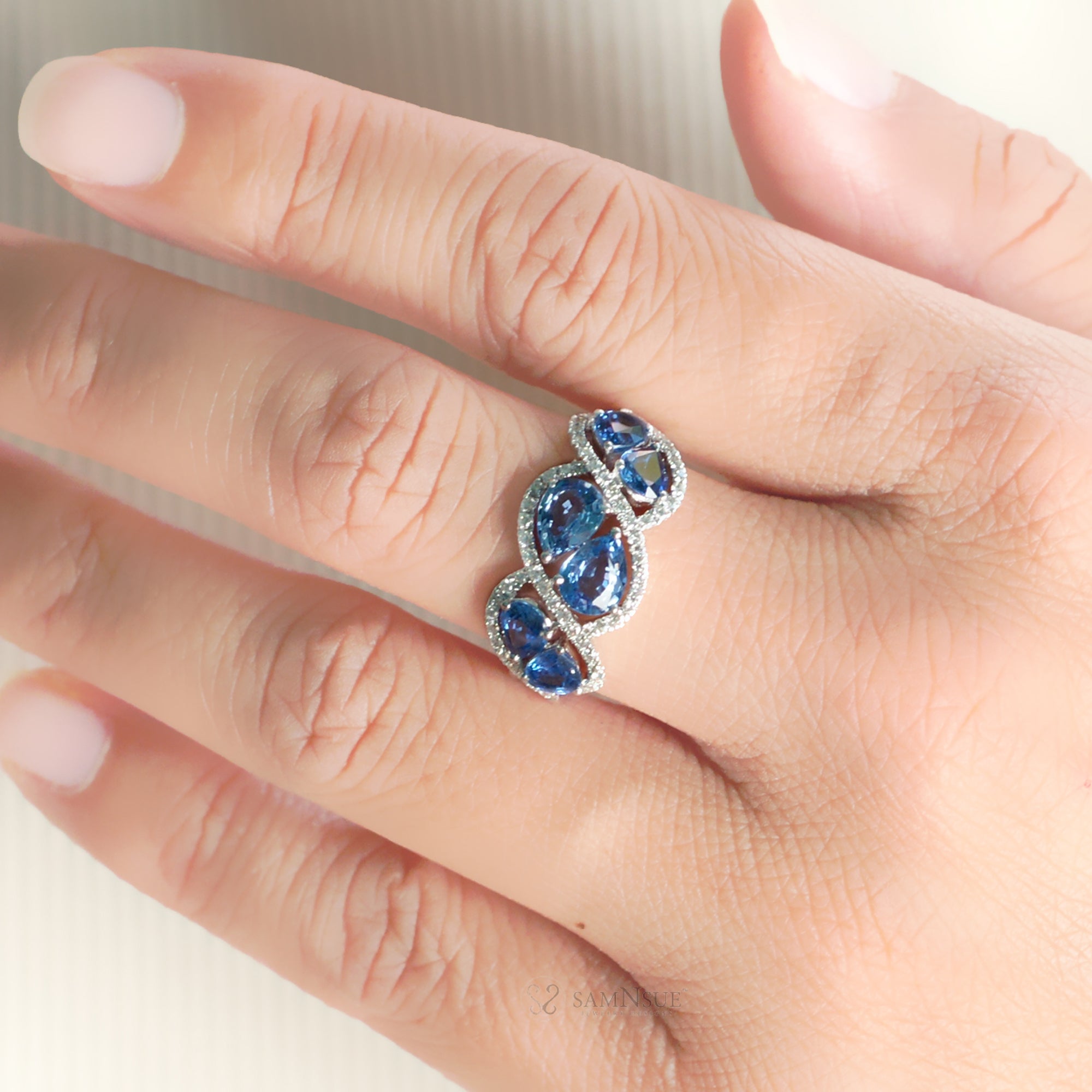 The Mathilda Pear Sapphire & Diamond Ring (3.16 ct. tw.)