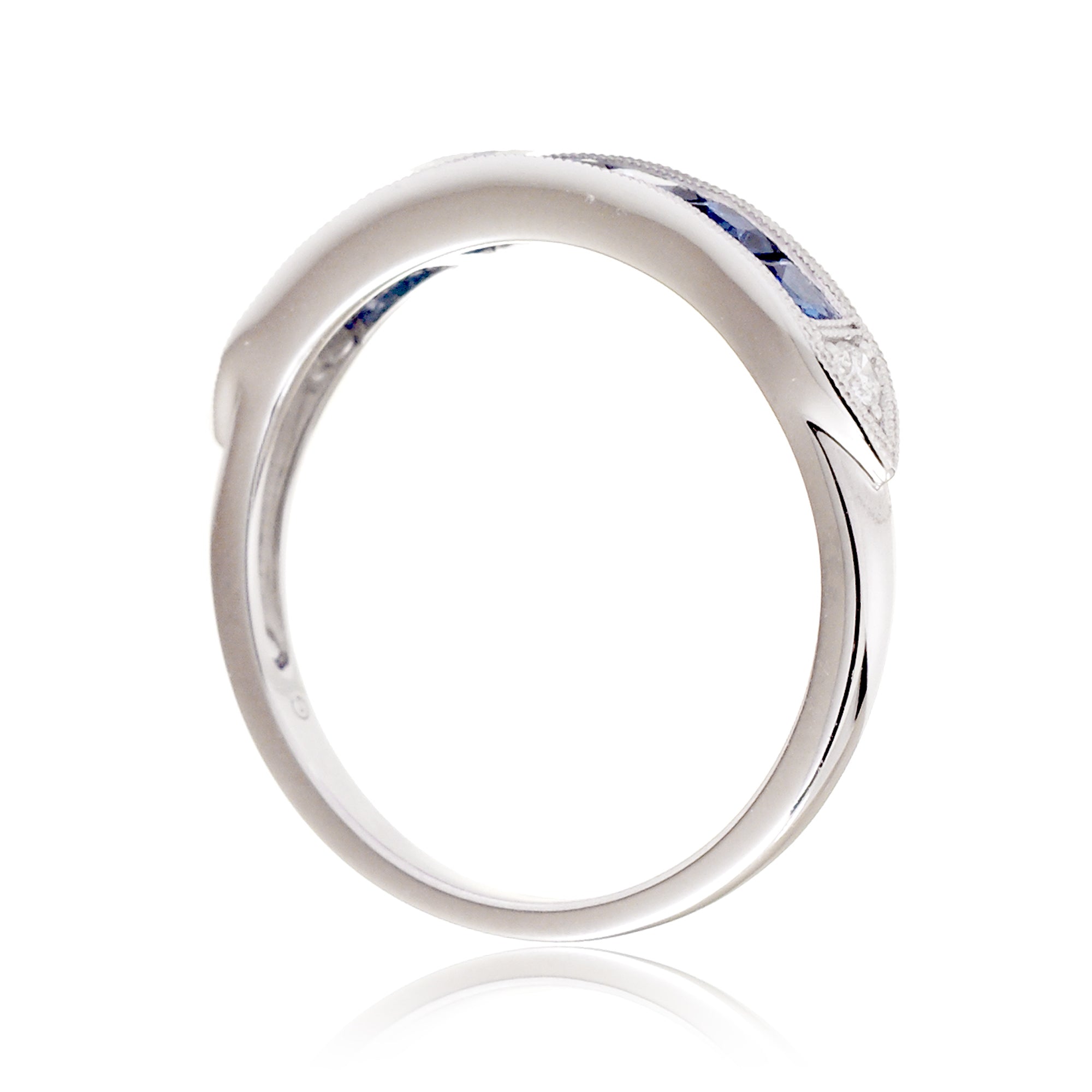 The Square Sapphire & Diamond Band