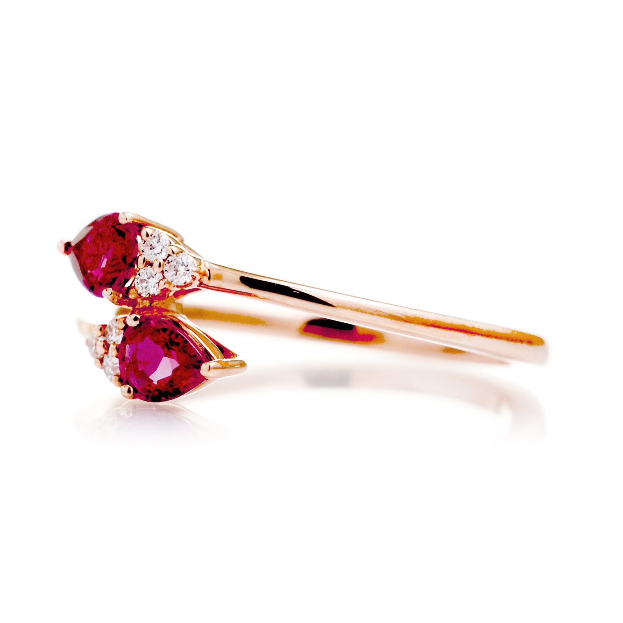 The Bypass Pear Ruby & Diamond Ring