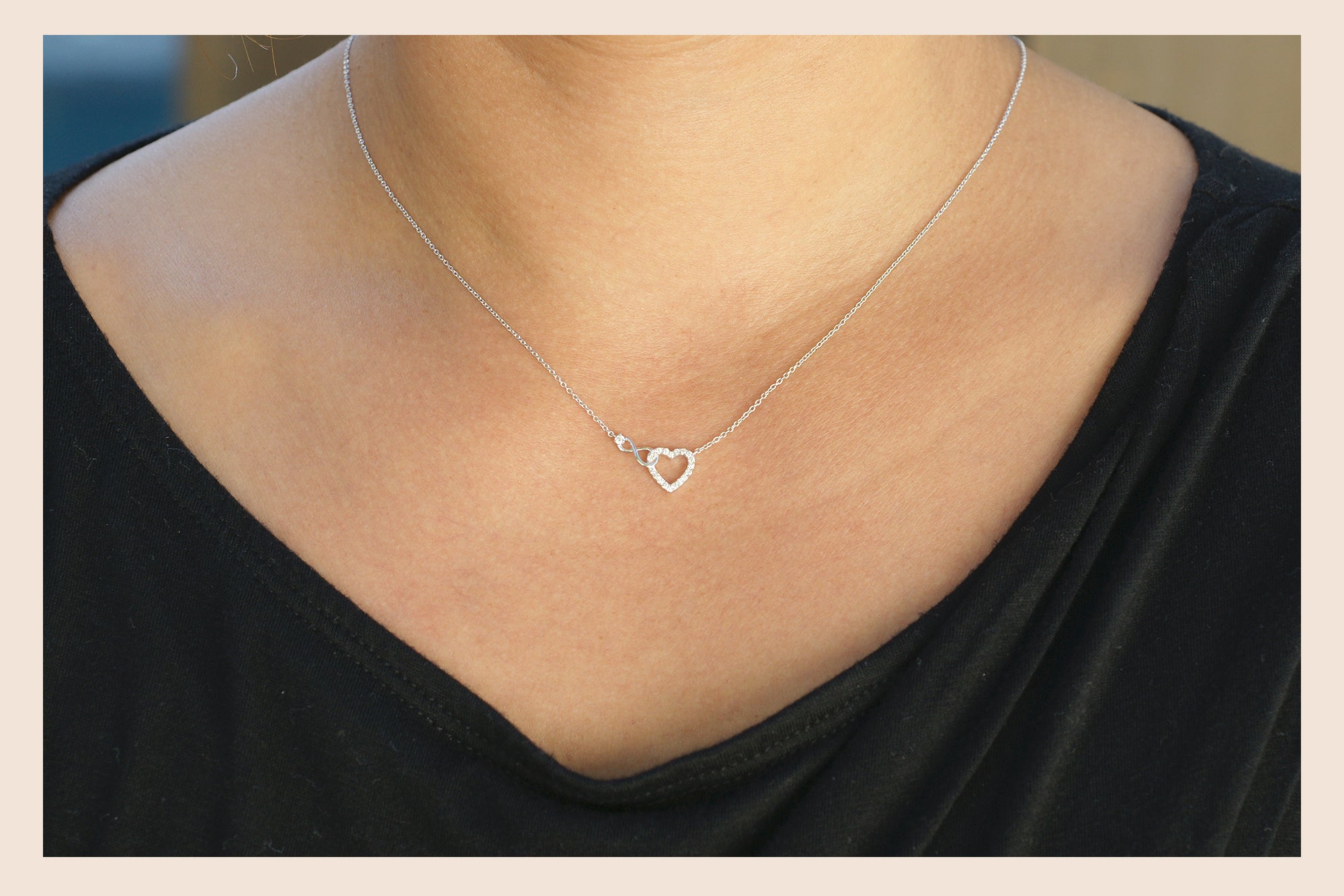 Love Infinity Heart Diamond Necklace