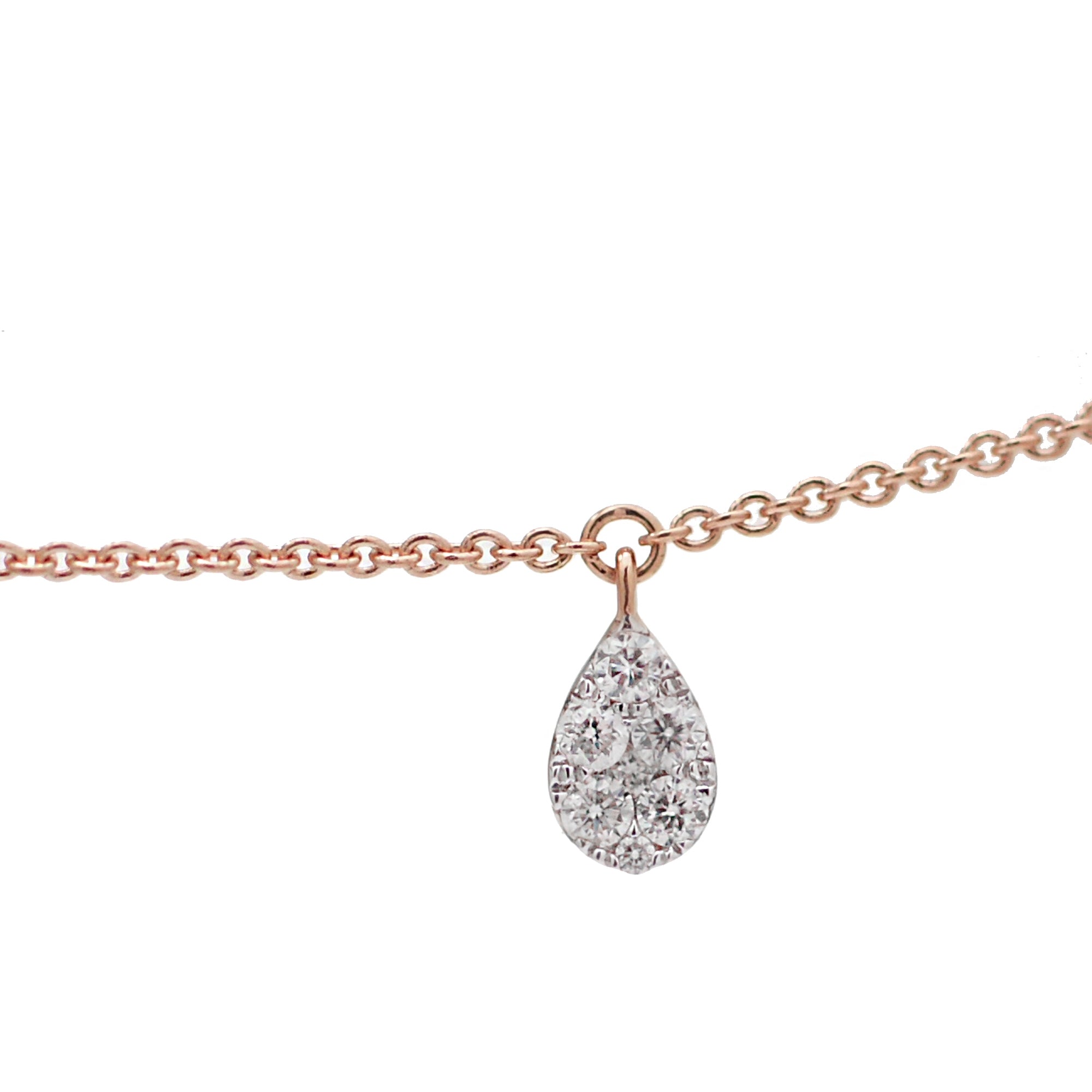 Five Cluster Pear Diamond Teardrop Necklace