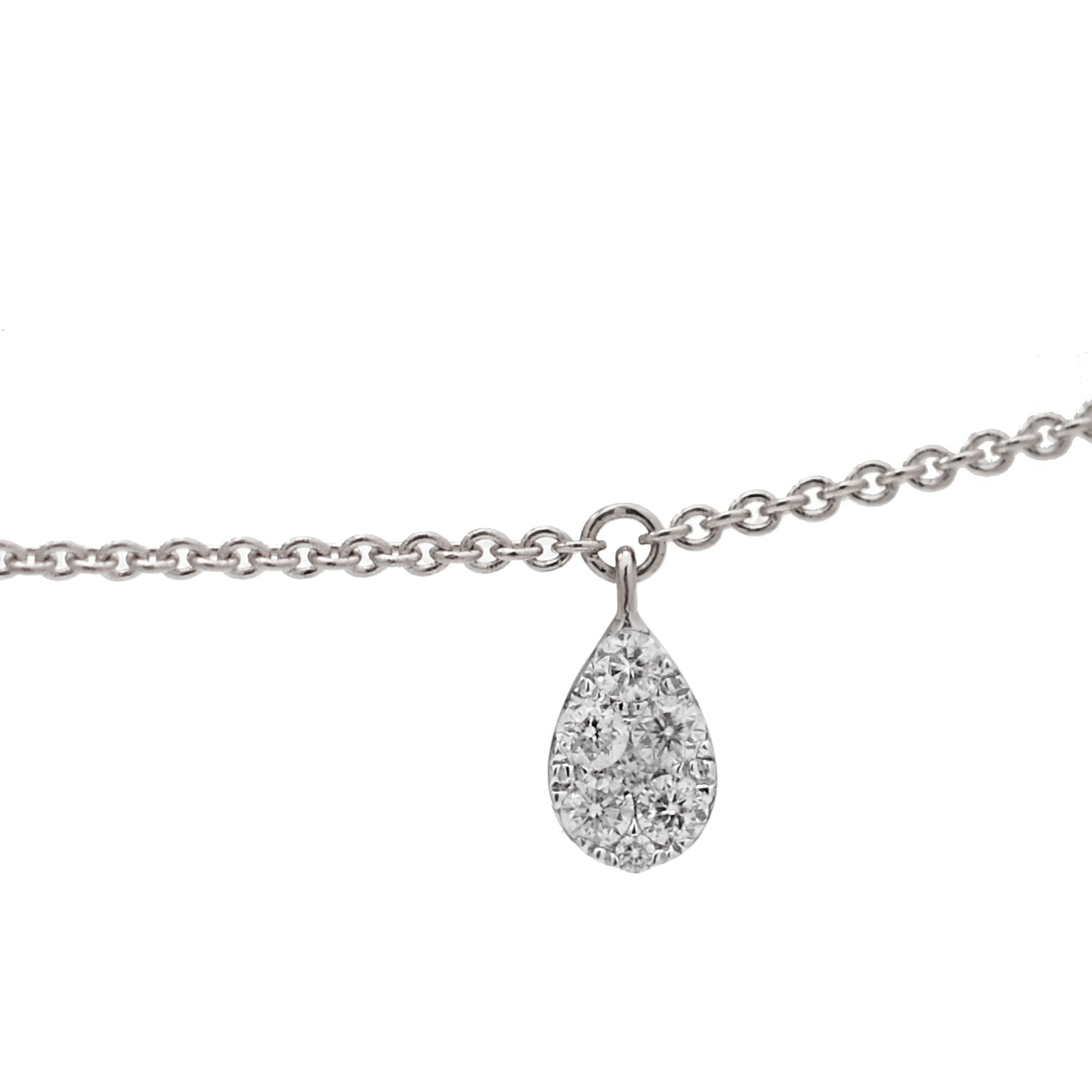 Five Cluster Pear Diamond Teardrop Necklace