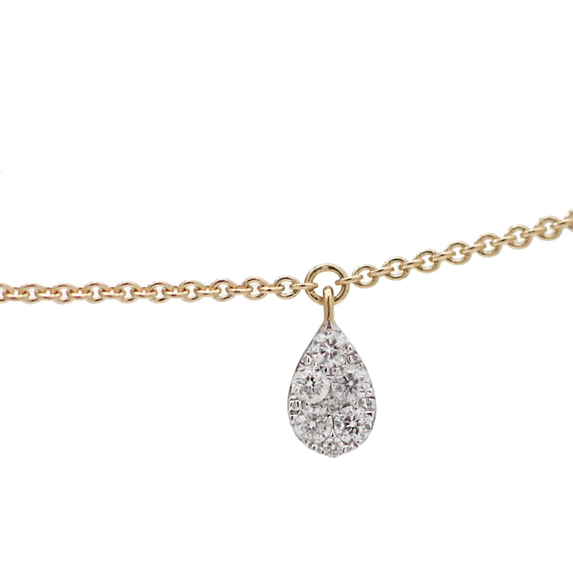 Five Cluster Pear Diamond Teardrop Necklace