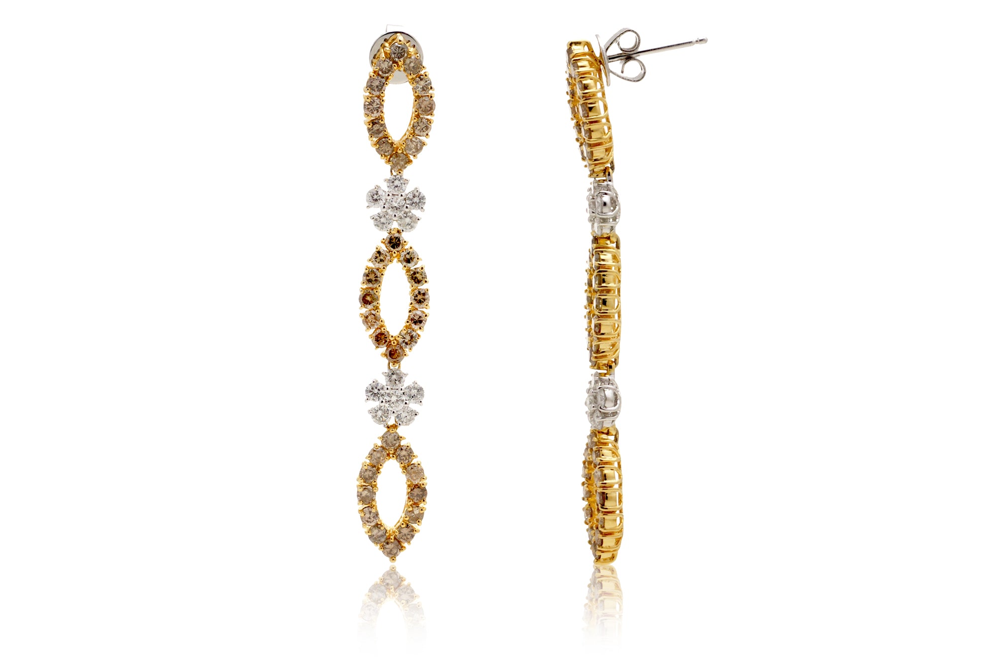 Yellow Diamond Dangle Earrings