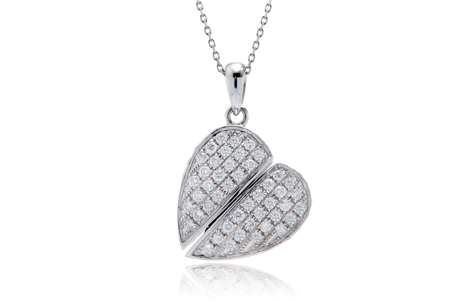 Louis Vuitton Lockit Pendant Necklace 18K White Gold and Pave