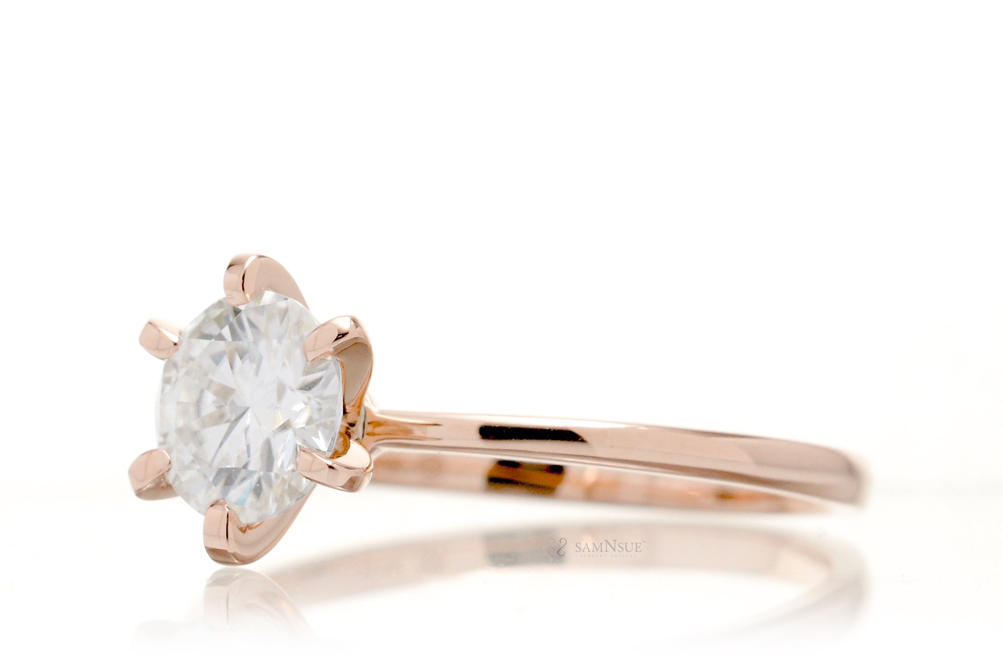 The Adeline Round Moissanite Ring
