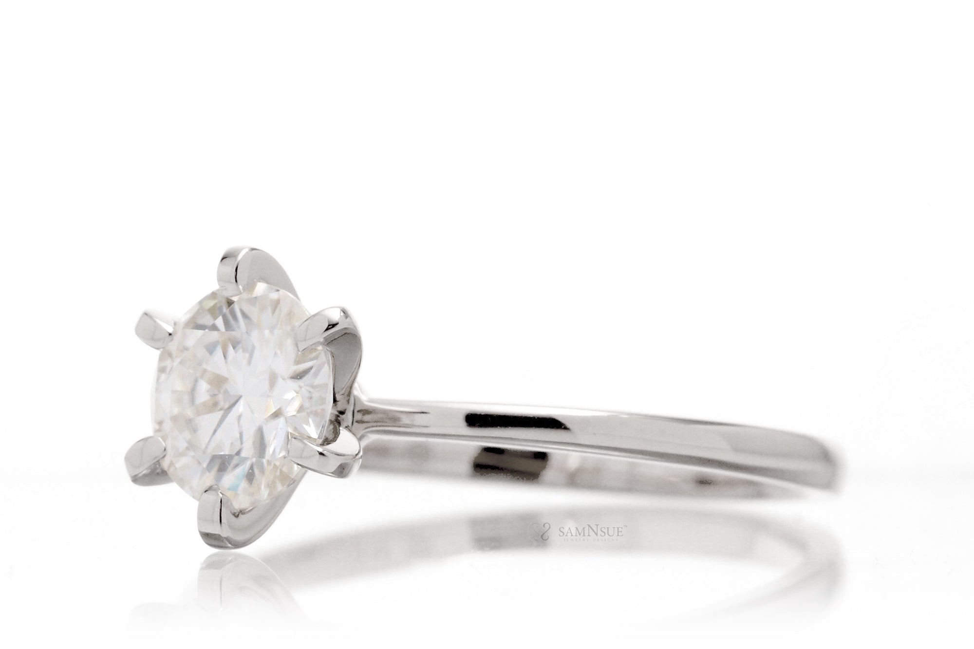 The Adeline Round Moissanite Ring