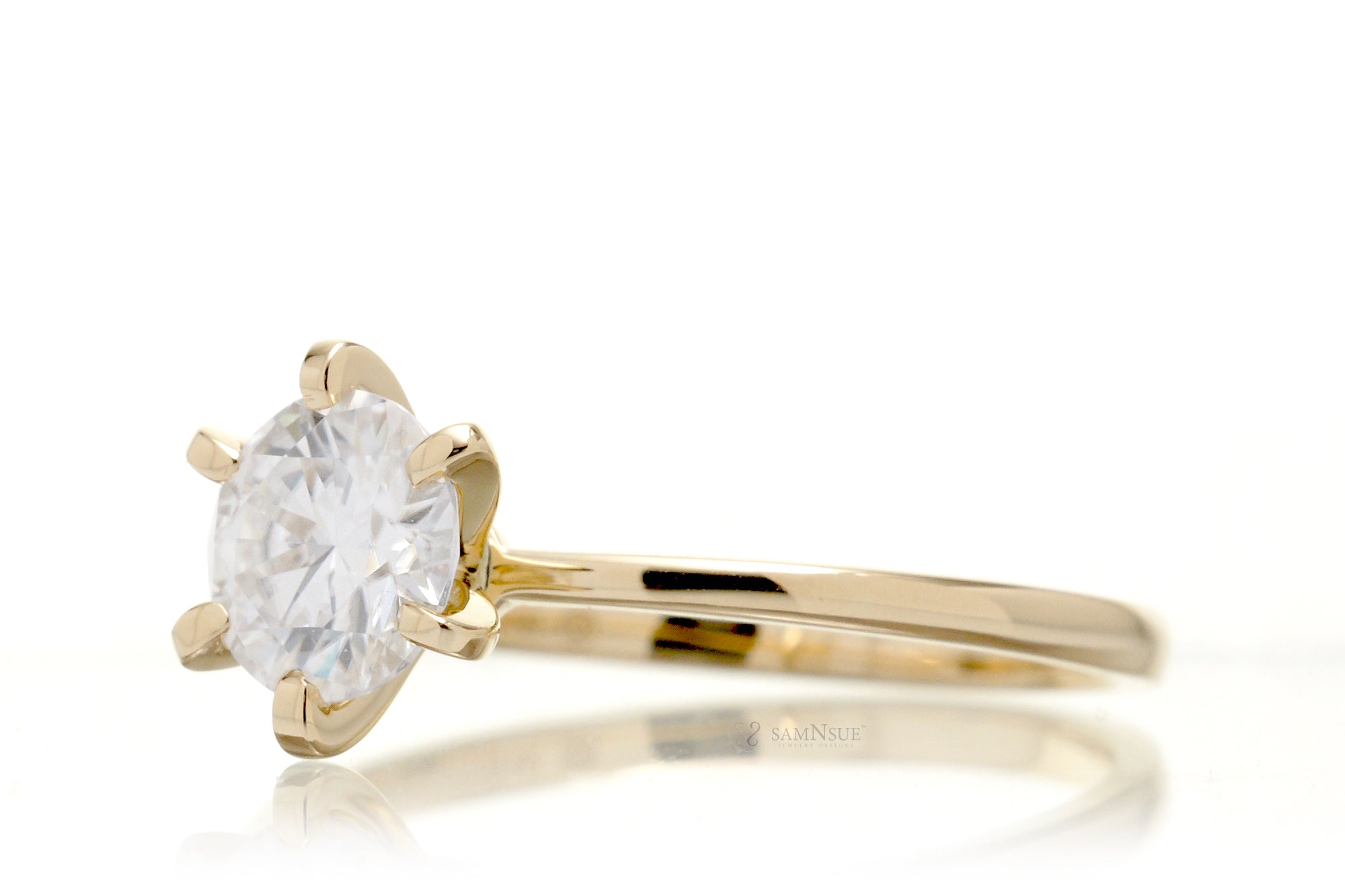 The Adeline Round Moissanite Ring
