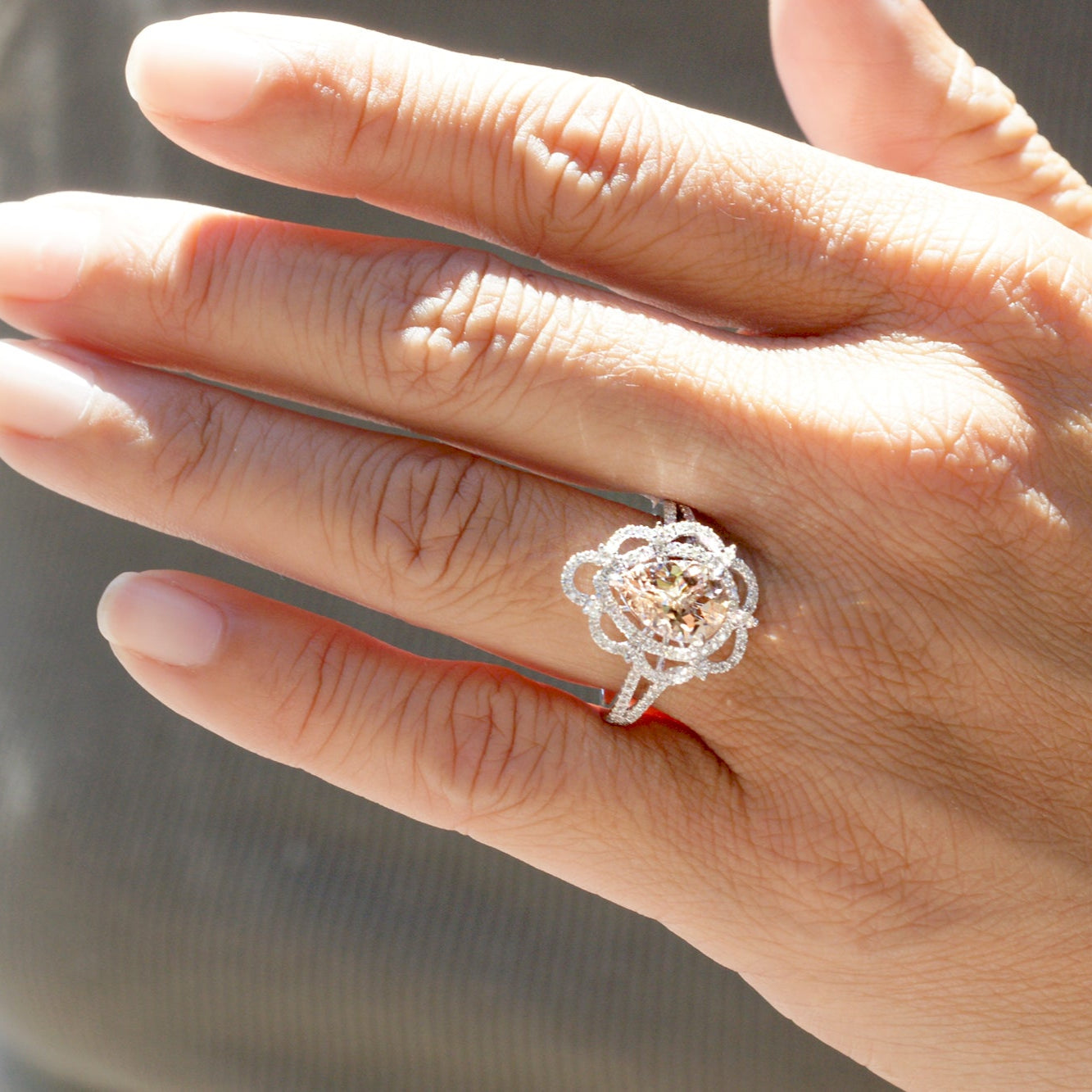 The Anastasia Pear Morganite Ring