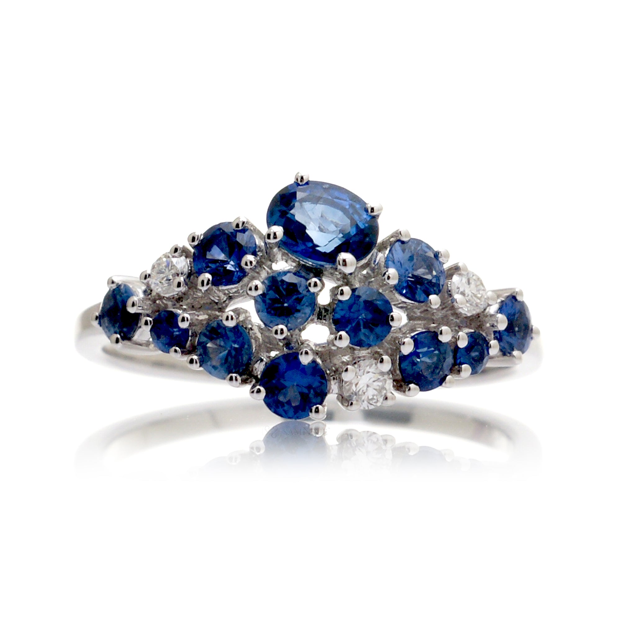 The Andromeda sapphire cluster promise | engagementring