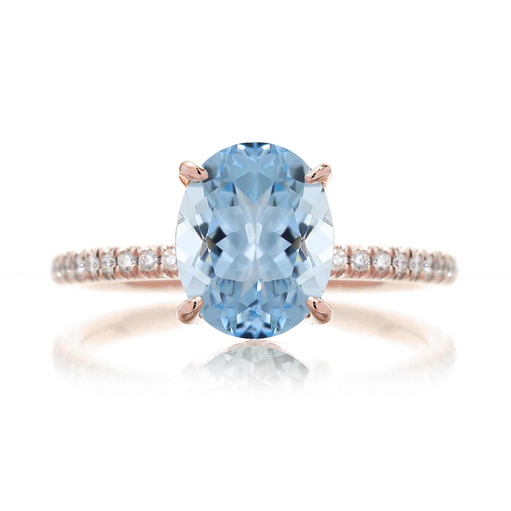 The Ava Oval Aquamarine Ring