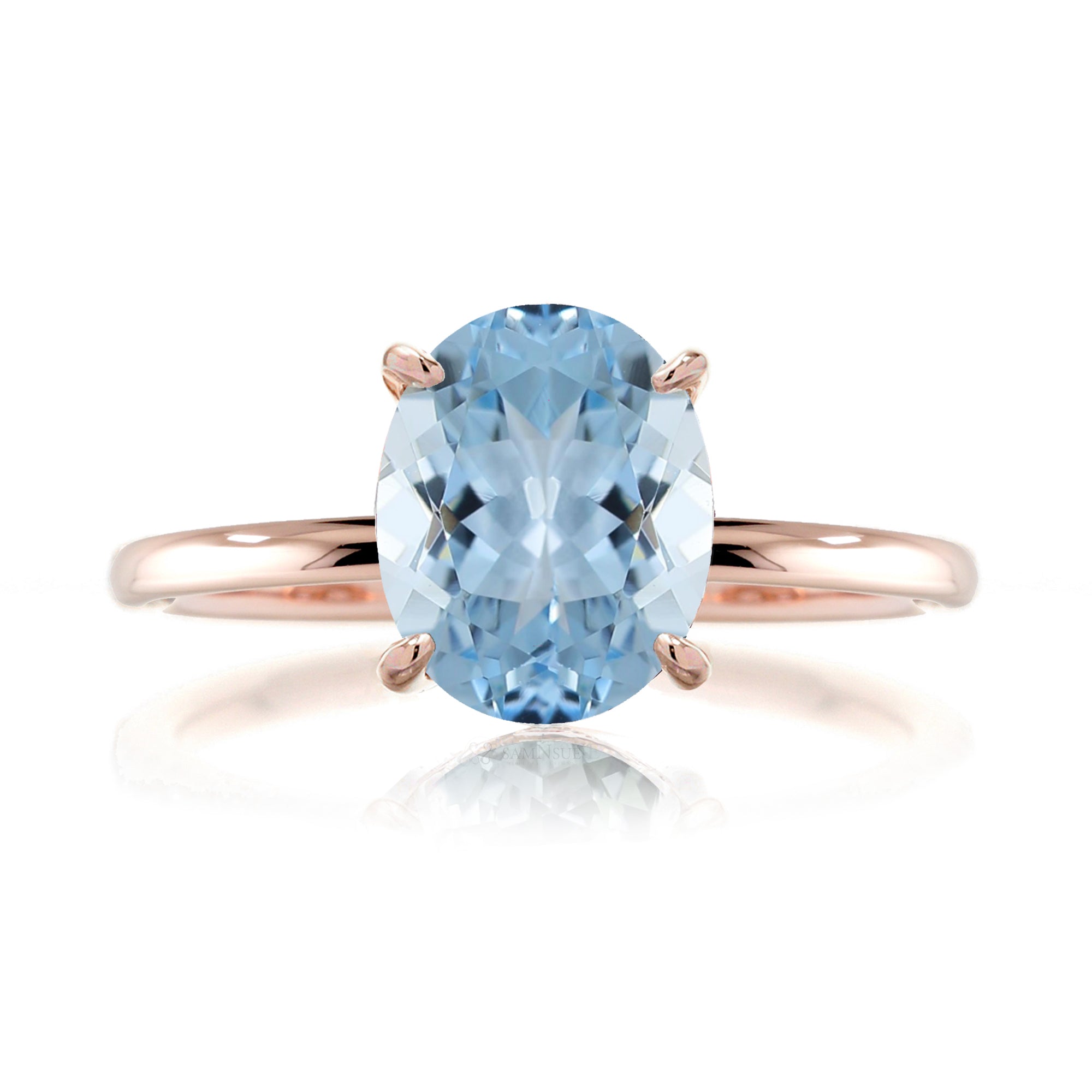 The Ava Oval Aquamarine Ring