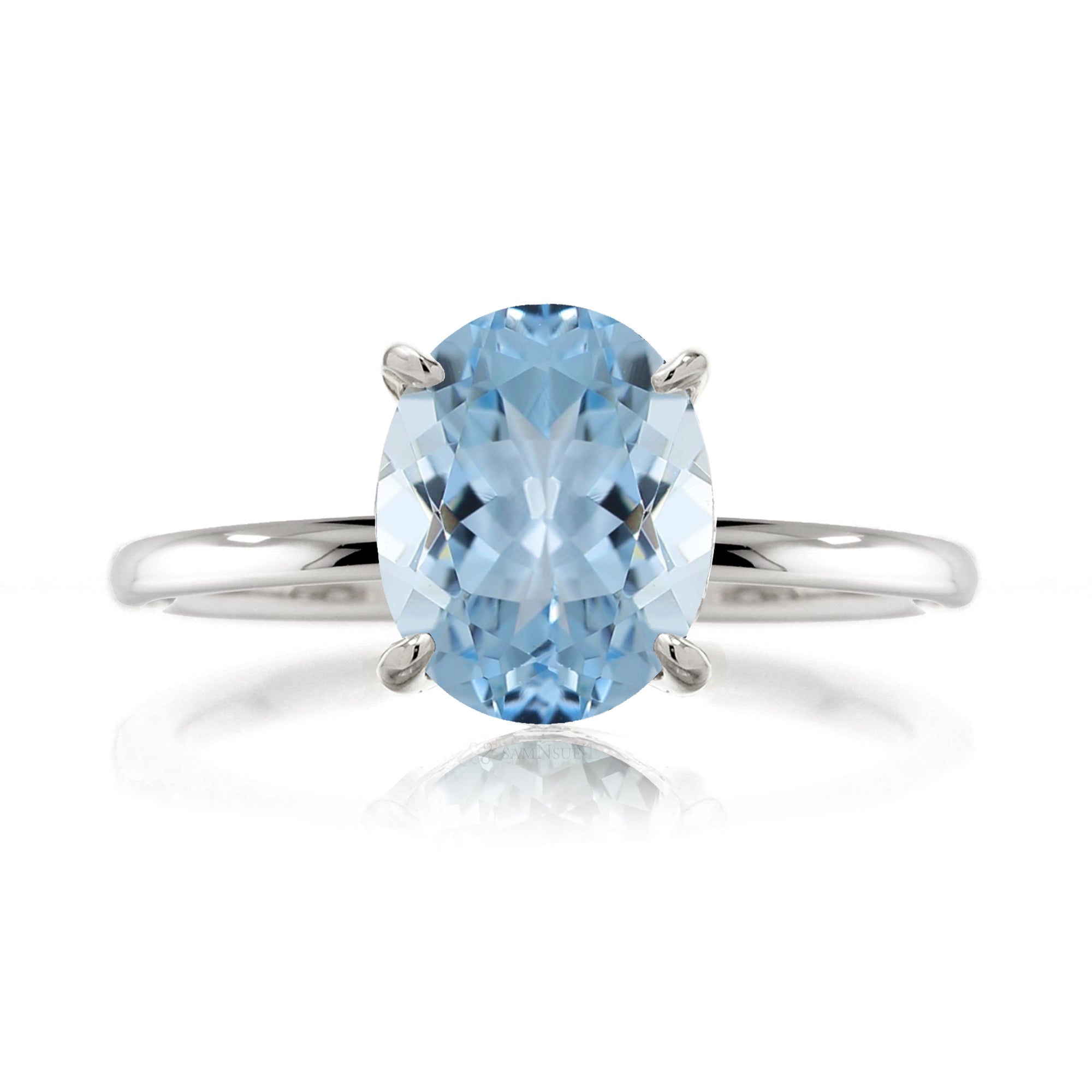 The Ava Oval Aquamarine Ring