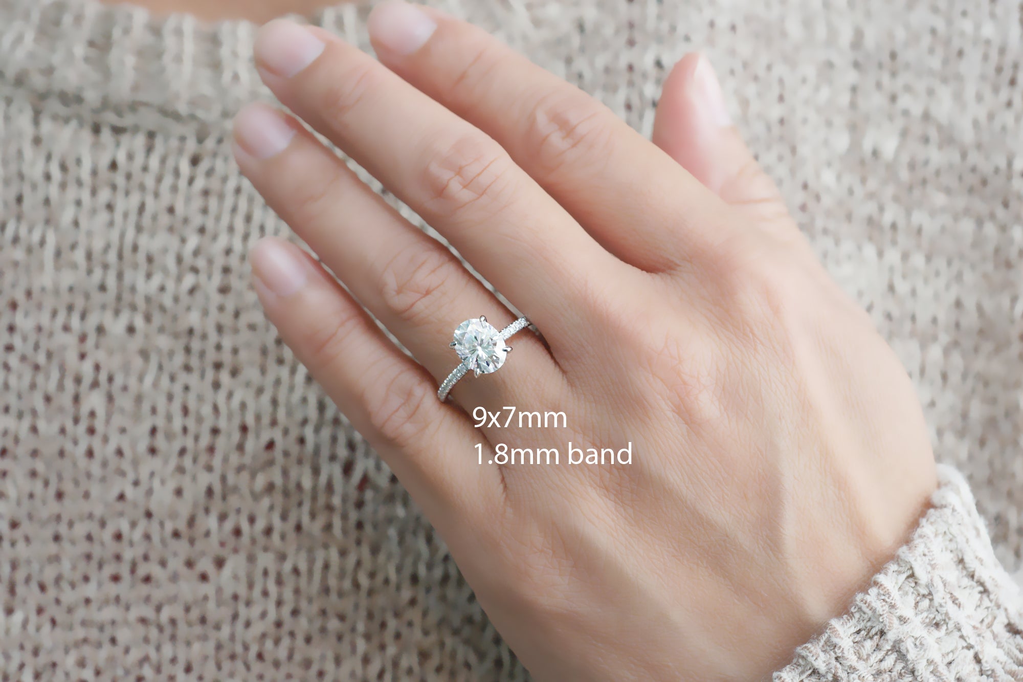 The Ava Oval Cut Moissanite Ring (Lab-Grown)