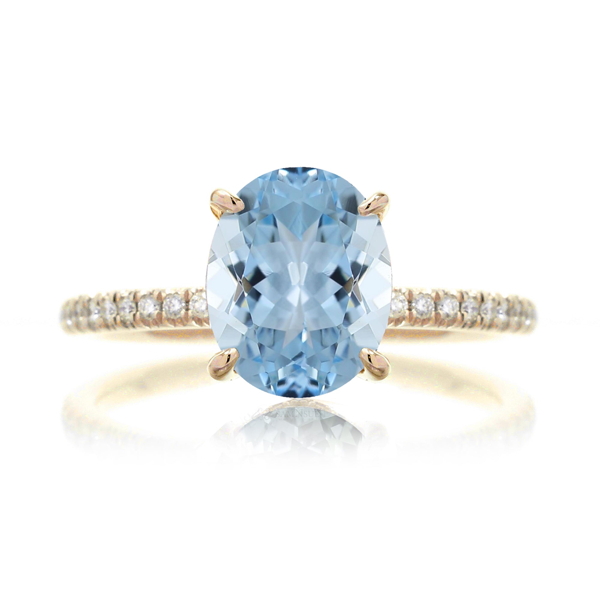The Ava Oval Aquamarine Ring