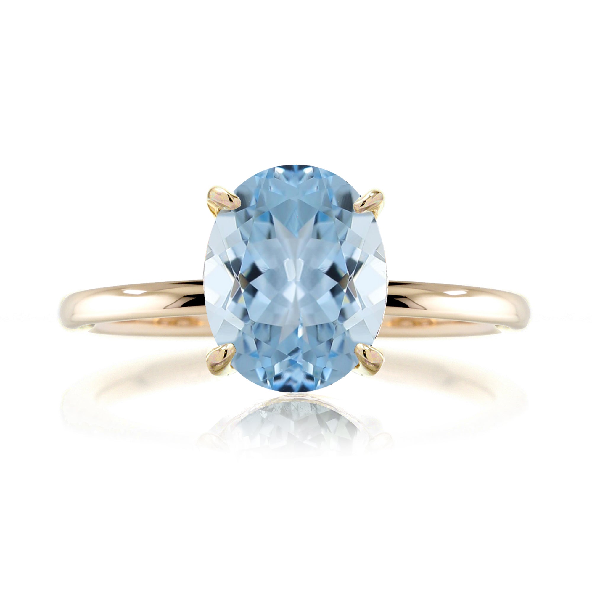 The Ava Oval Aquamarine Ring