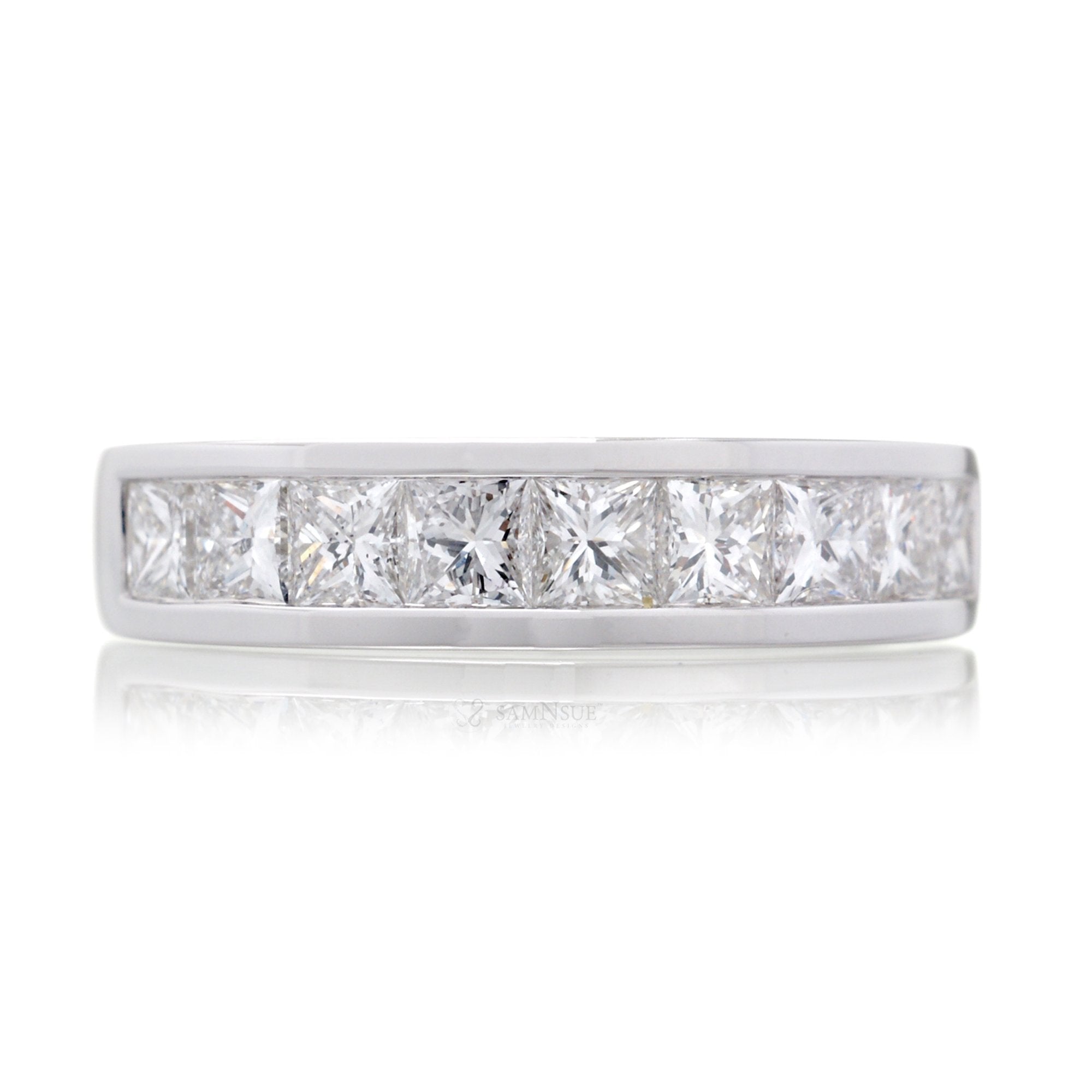The 9-stone Channel Princess Diamond Ring Anniversary Band