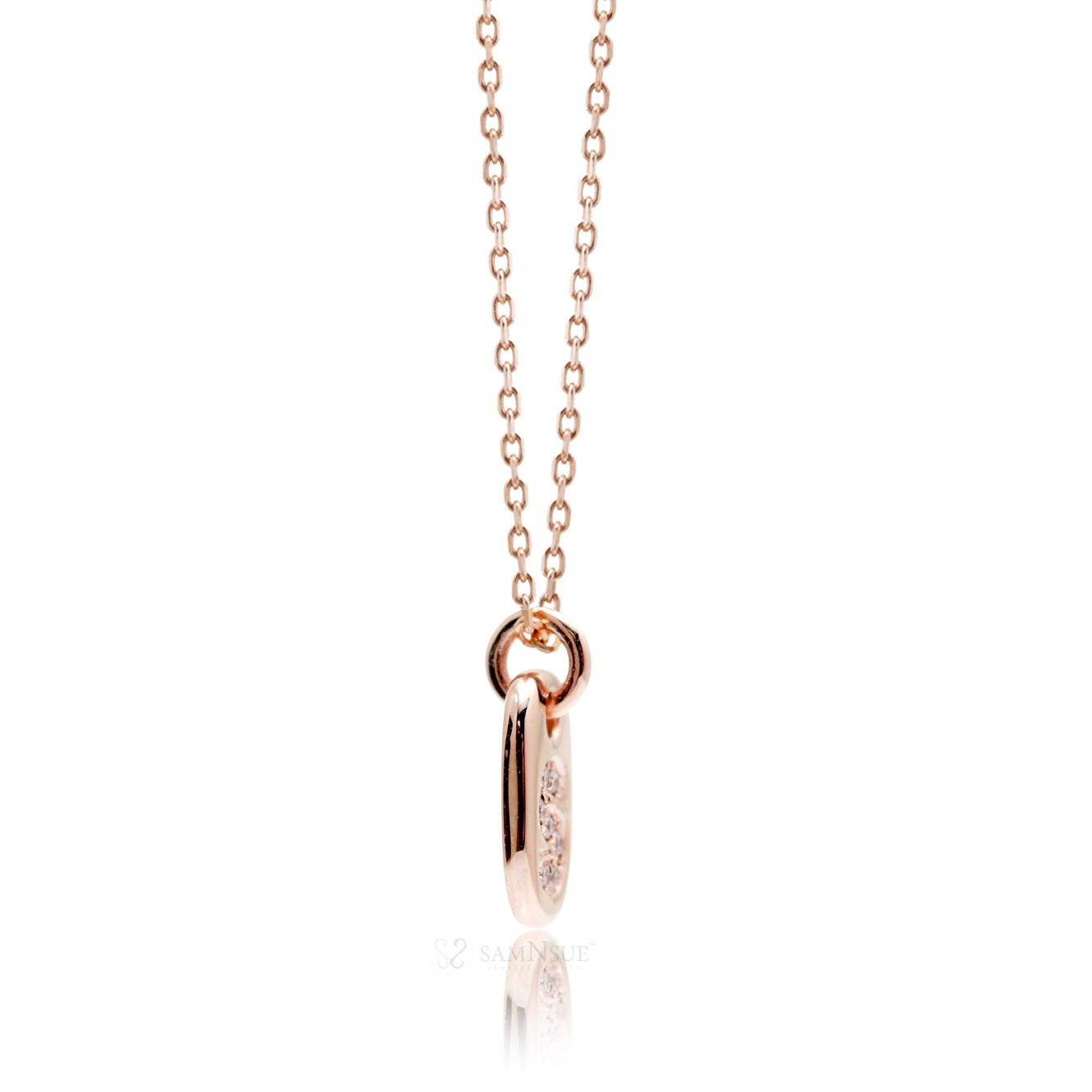 Mini Tag Initial Diamond Necklace