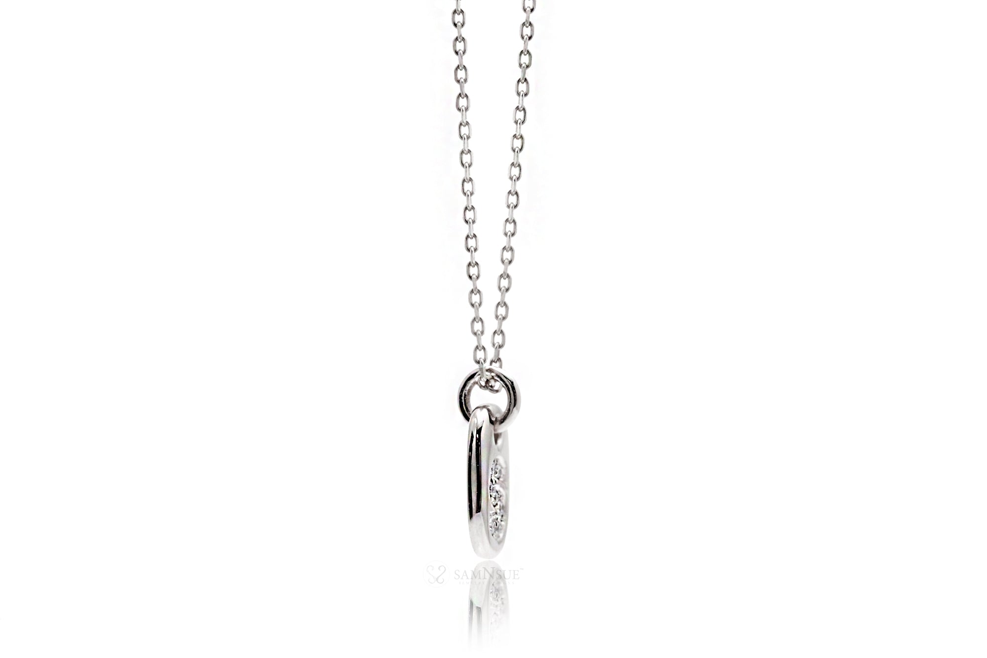 Mini Tag Initial Diamond Necklace