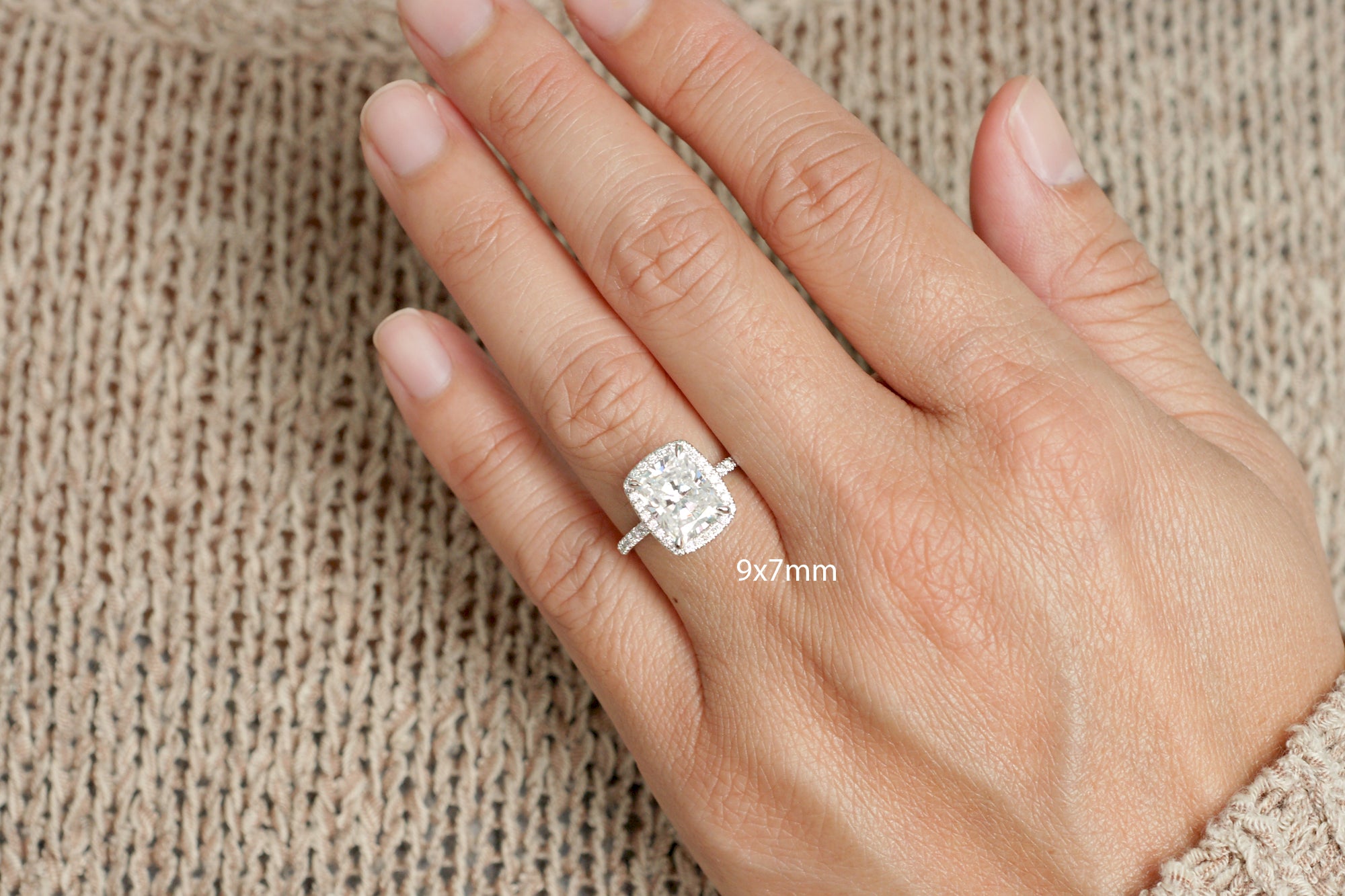 The Caitlin Radiant Moissanite Ring