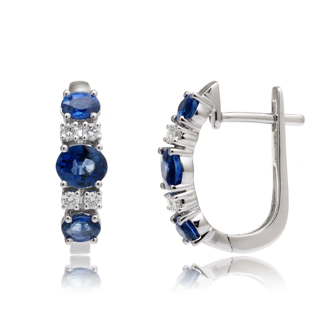 The Panya Oval Sapphire Huggies