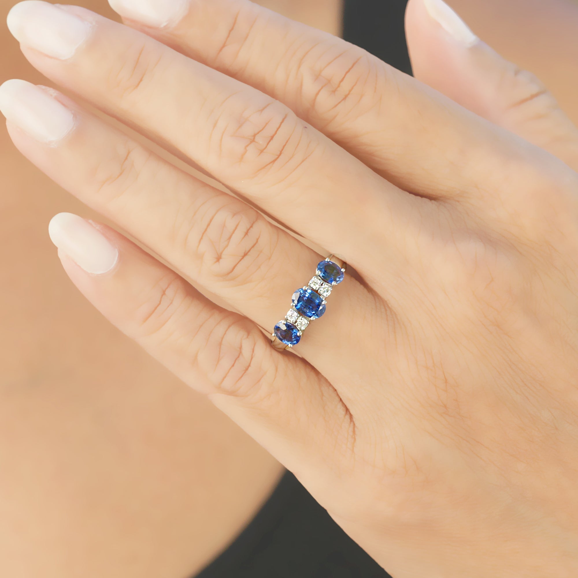 The Panya Oval Sapphire & Diamond Ring