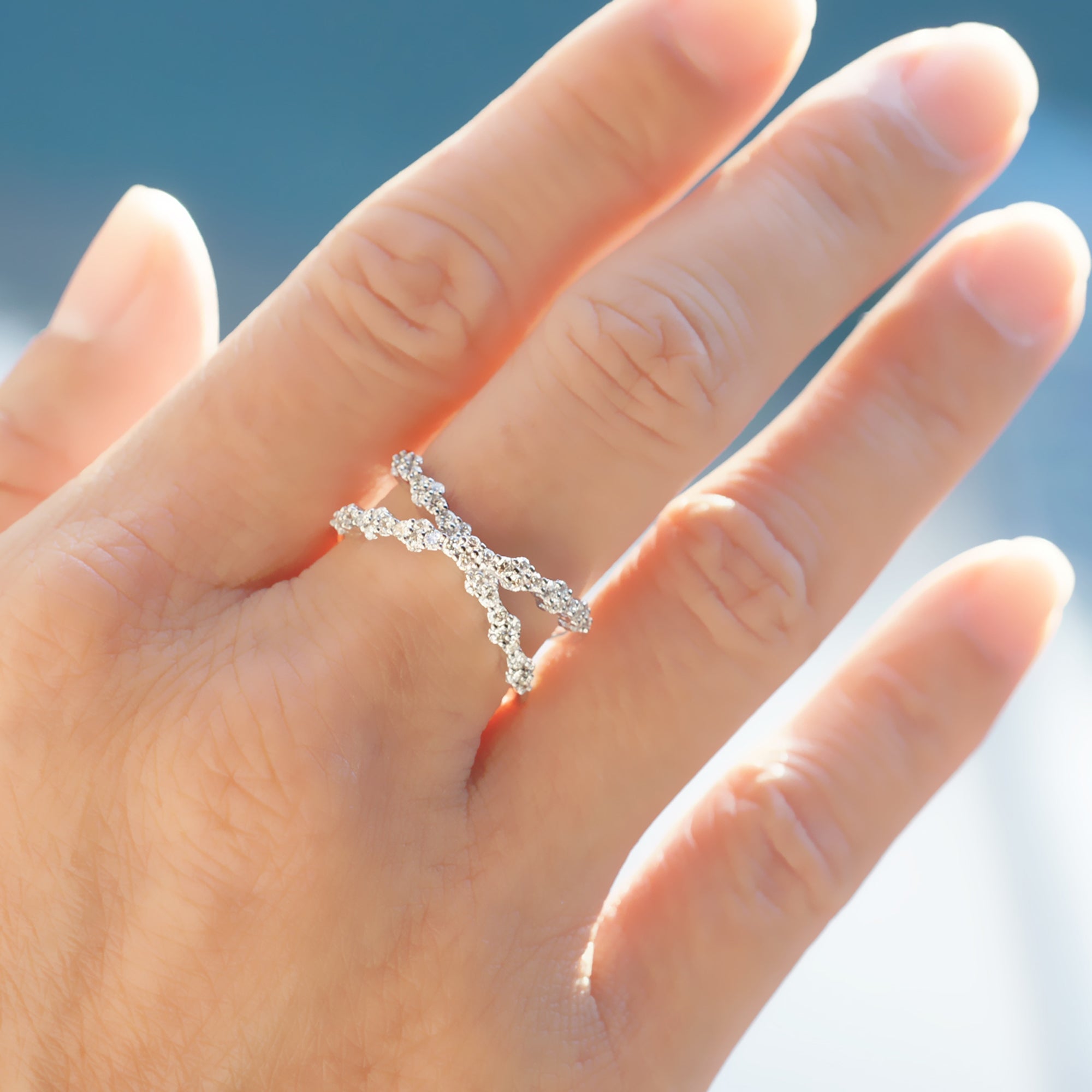 Criss cross diamond band the white gold orbit