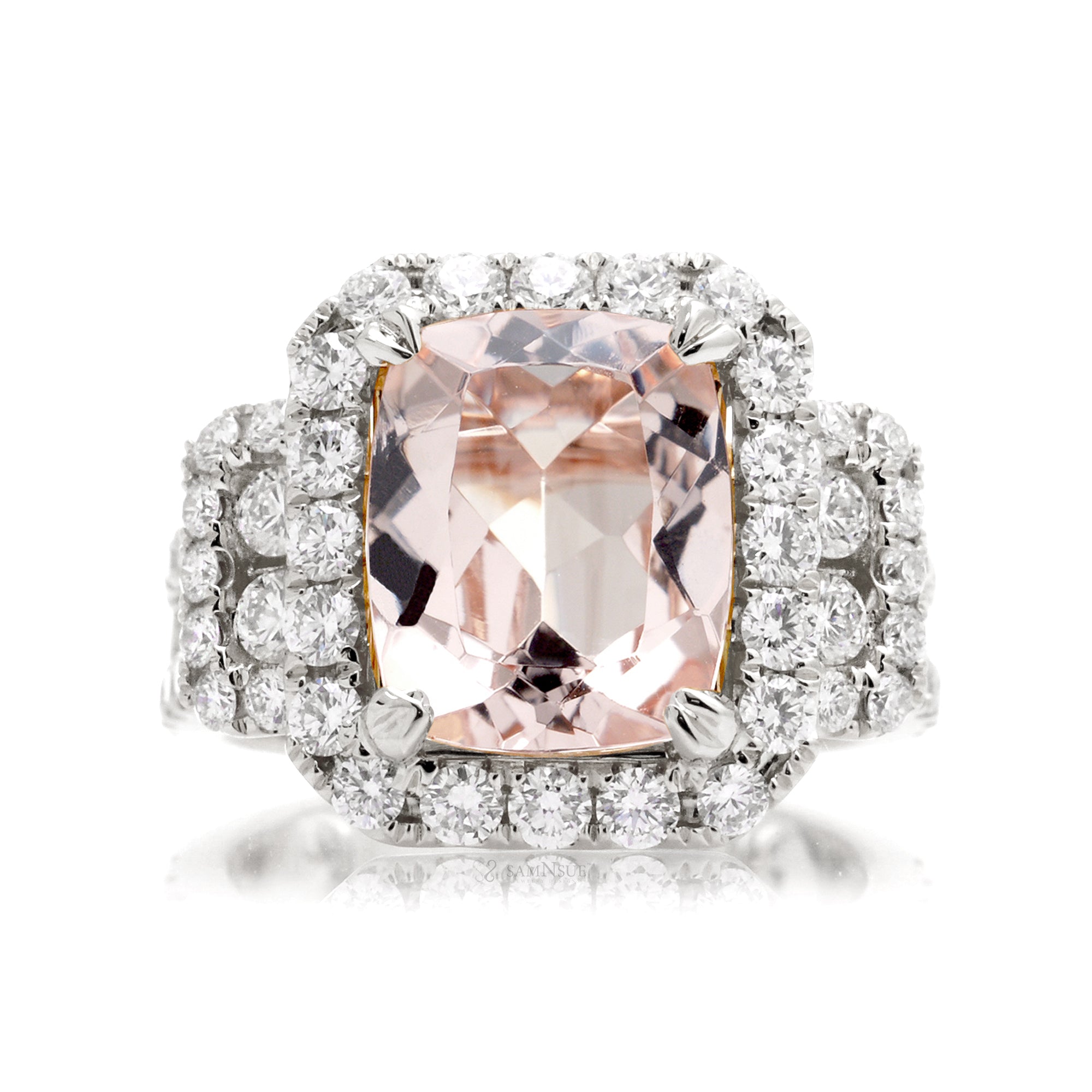 The Sydney Cushion Cut Morganite Ring