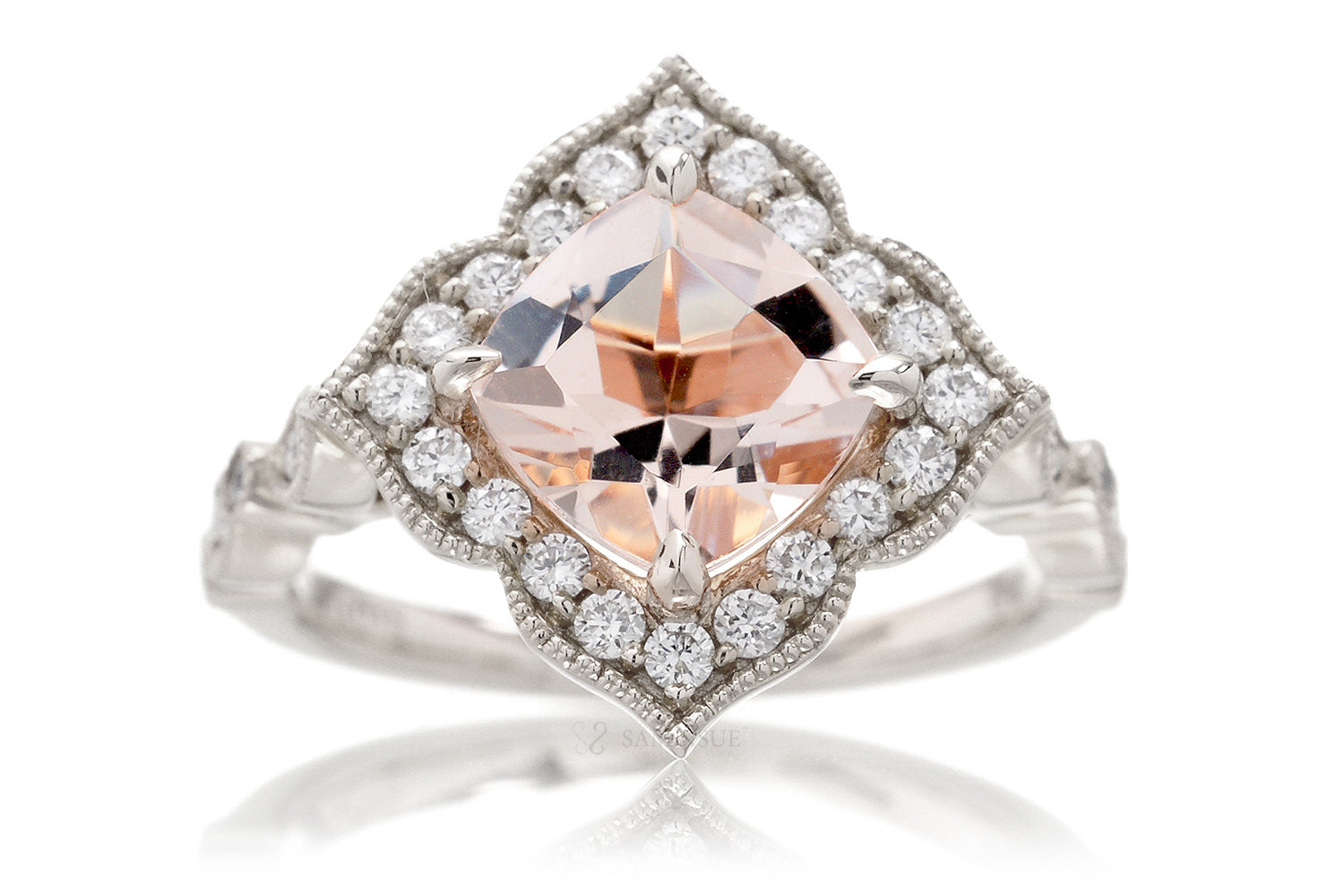The Delilah Cushion Morganite Ring