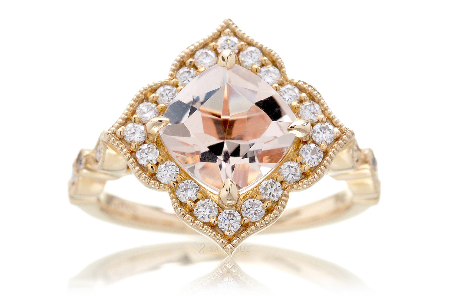 The Delilah Cushion Morganite Ring