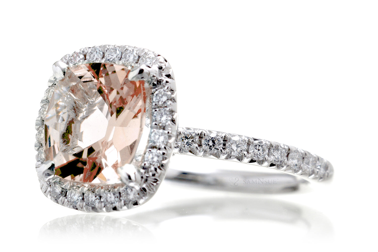 The Drenched Square Cushion Morganite