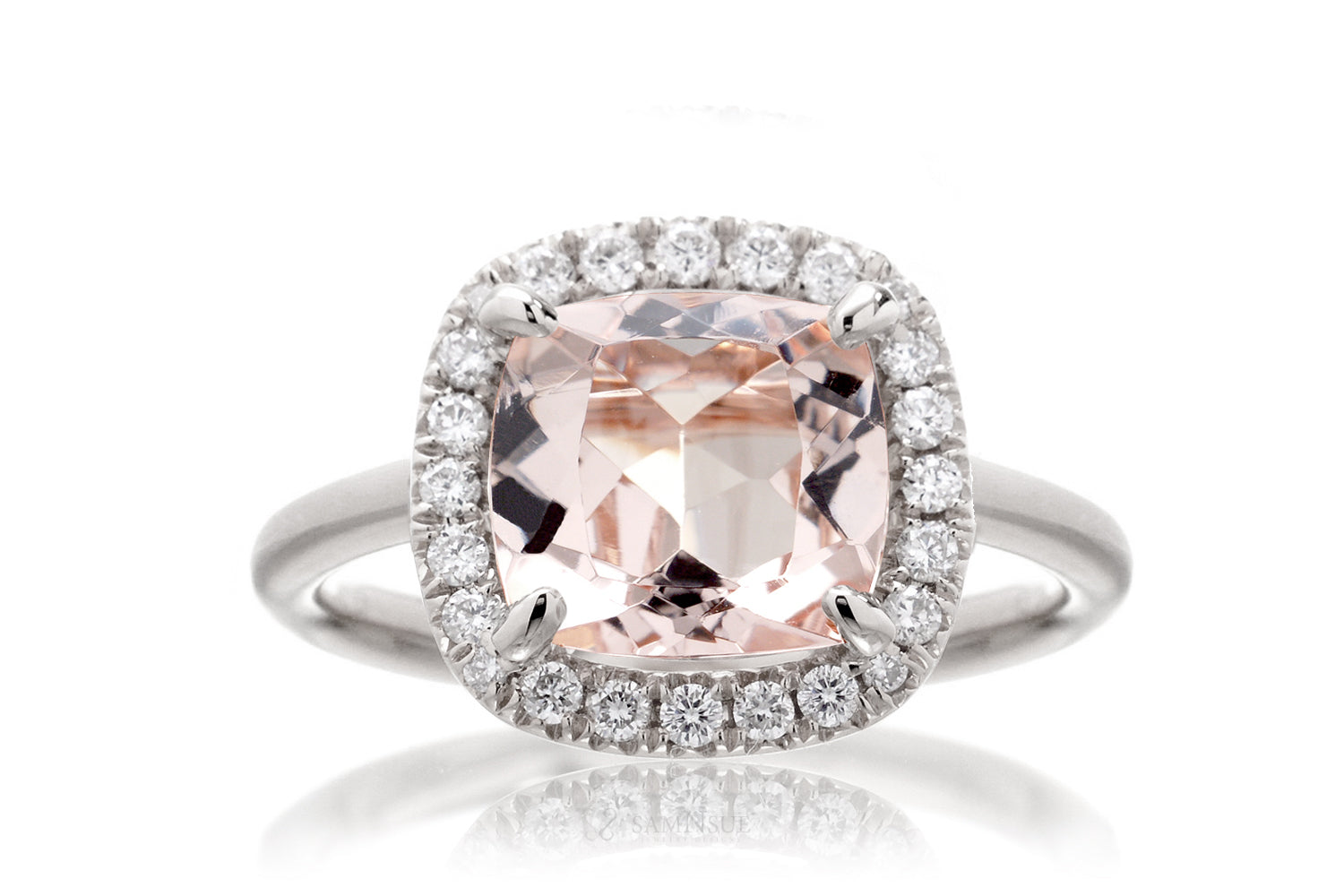 The Drenched Square Cushion Morganite