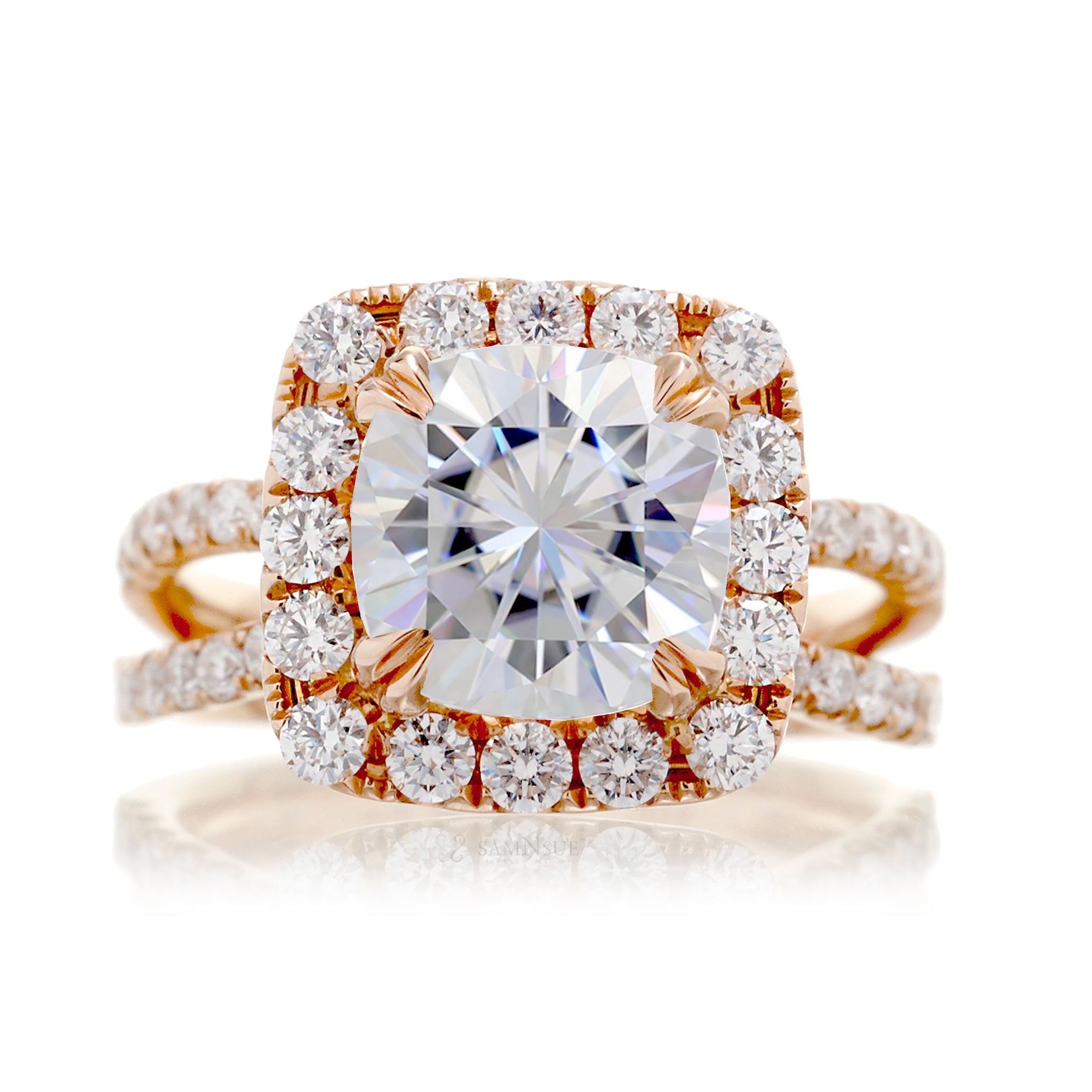The Bonnie Cushion Moissanite (8.5x8.5 FB)