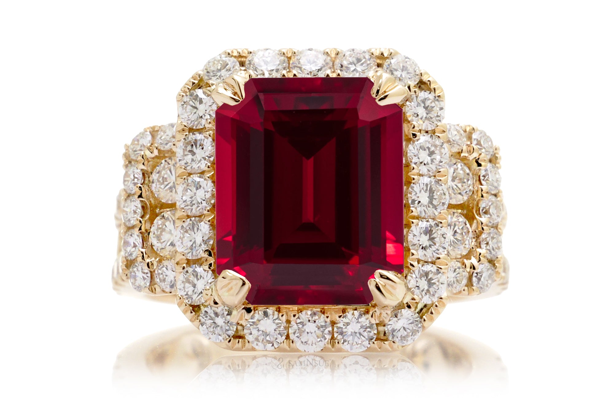 The Sydney Emerald Cut Lab Grown Ruby