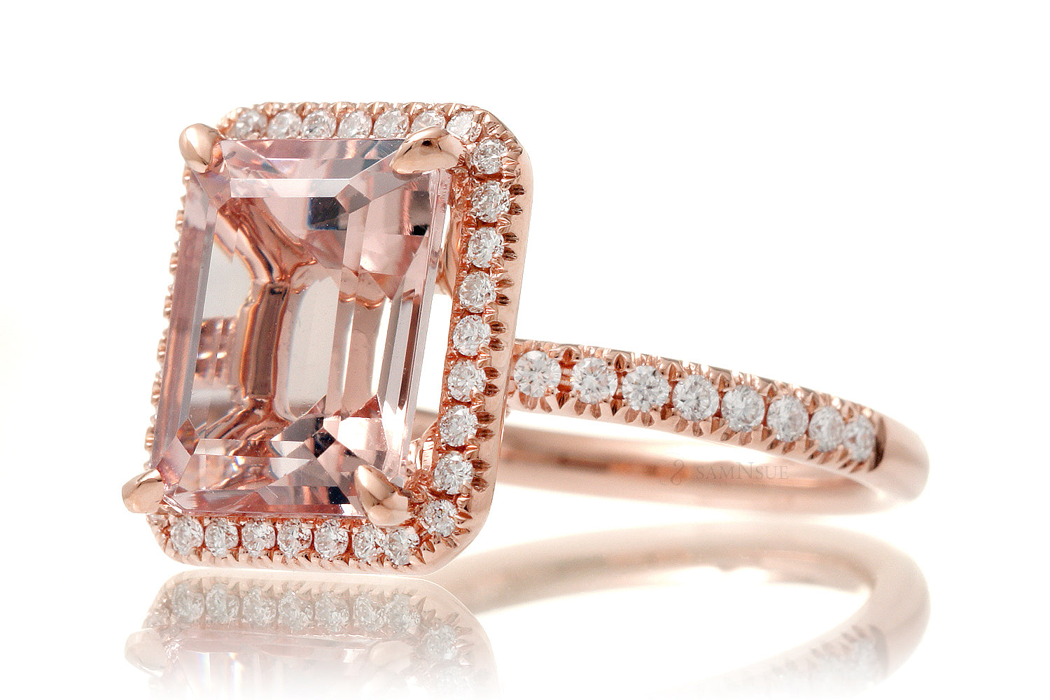 The Drenched Emerald Cut Morganite