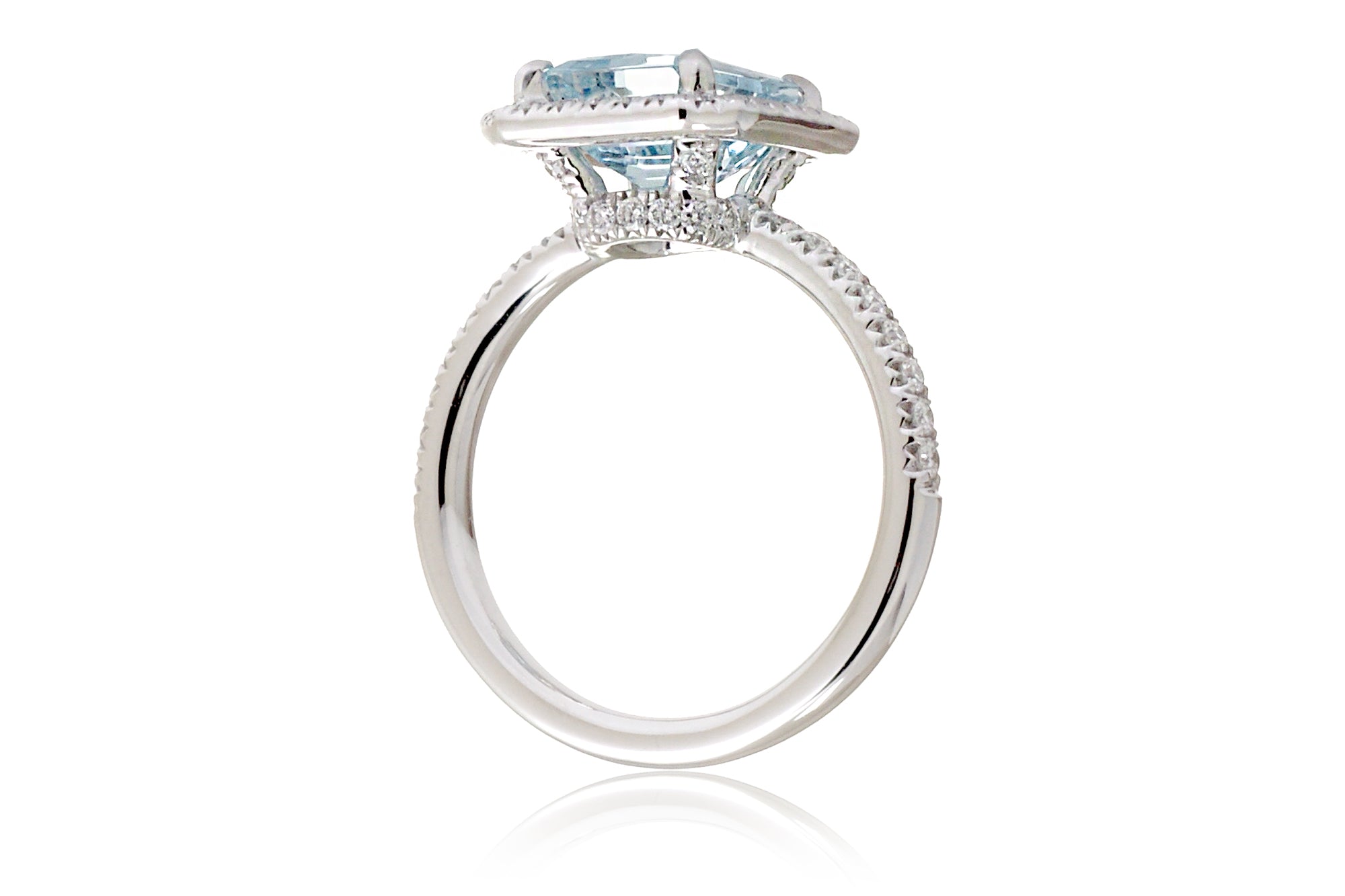 The Drenched Emerald Cut Aquamarine Ring