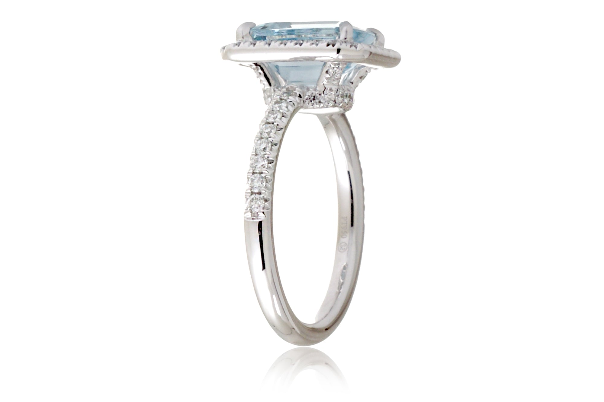 The Drenched Emerald Cut Aquamarine Ring