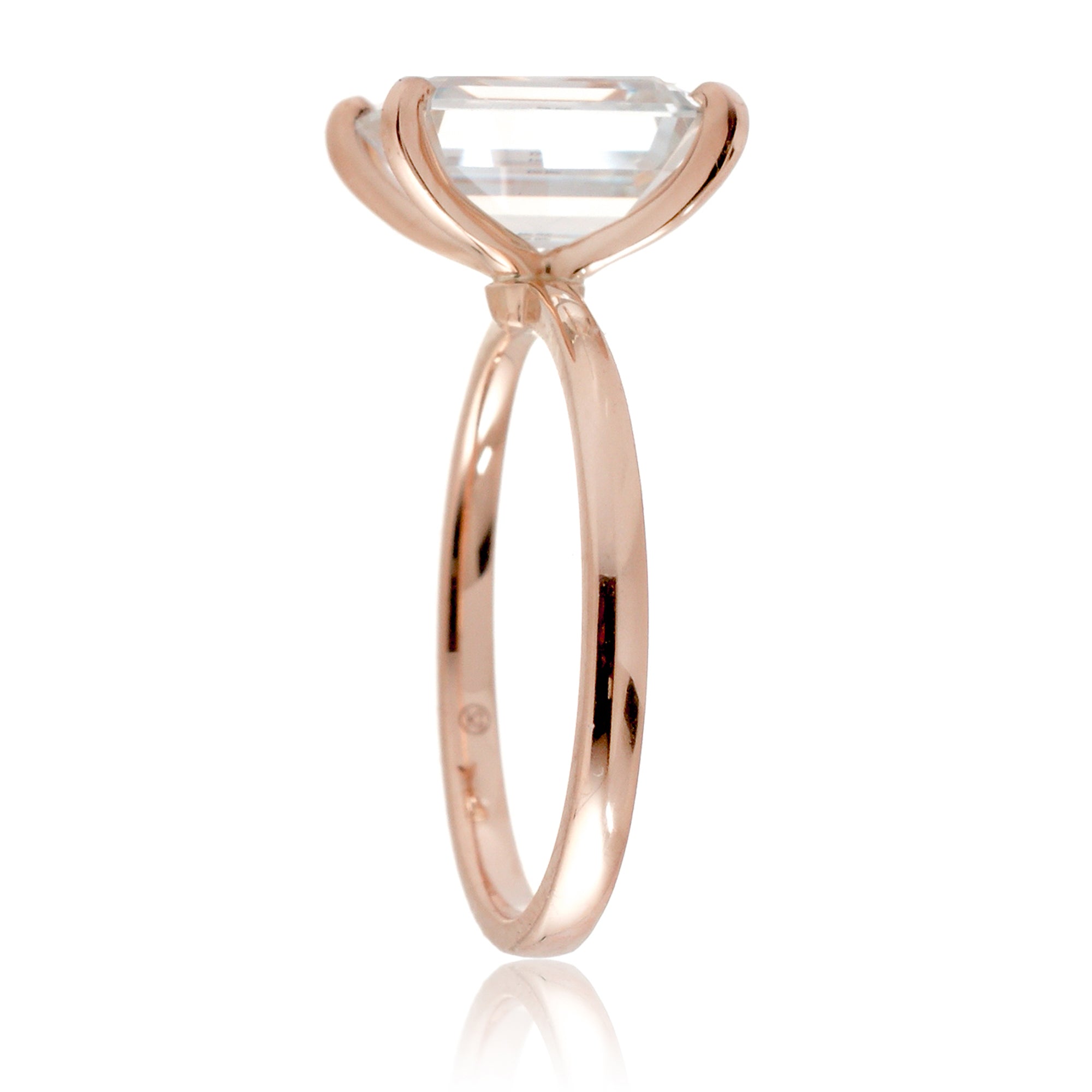 The Adeline Step Emerald Cut Moissanite Ring