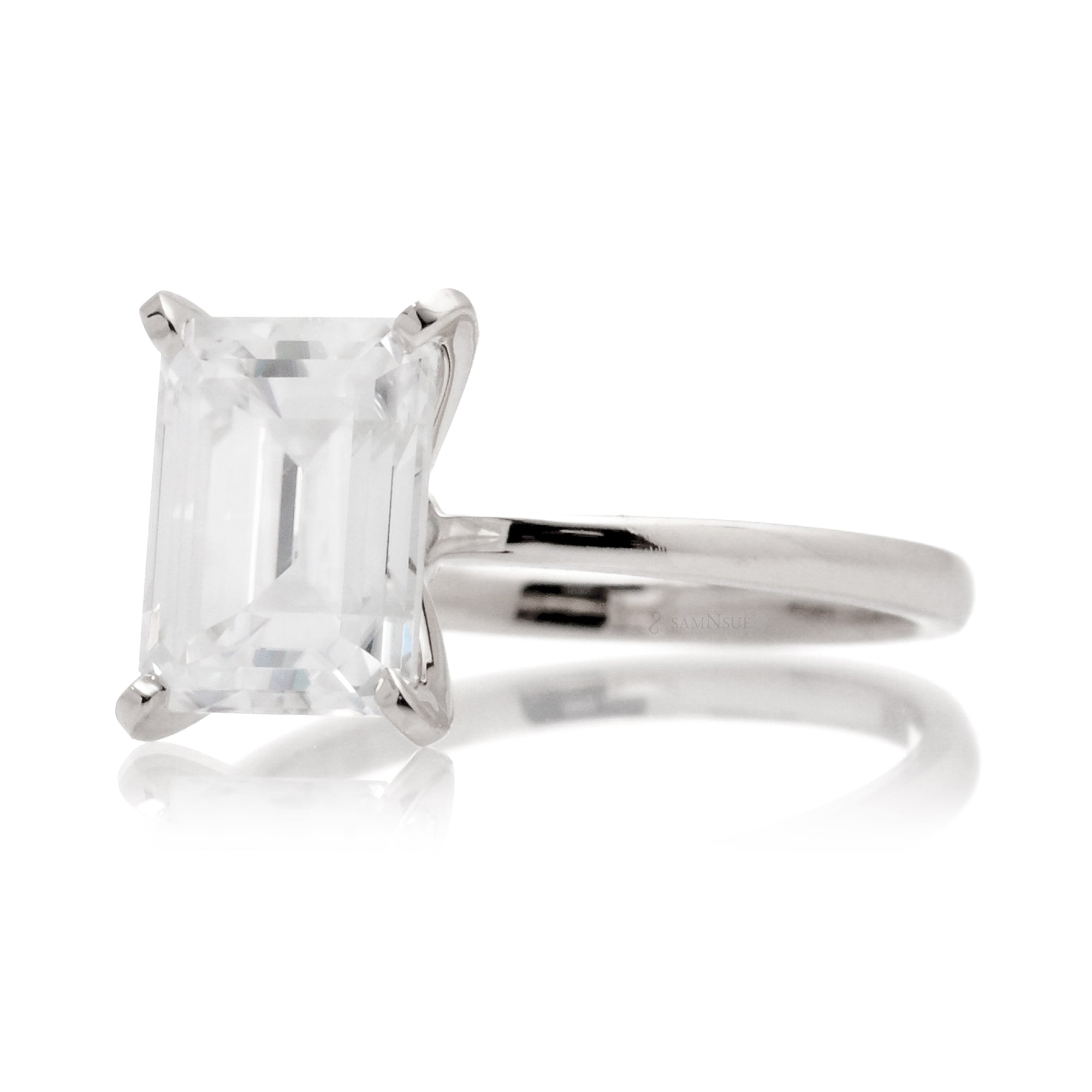 The Adeline Step Emerald Cut Moissanite Ring