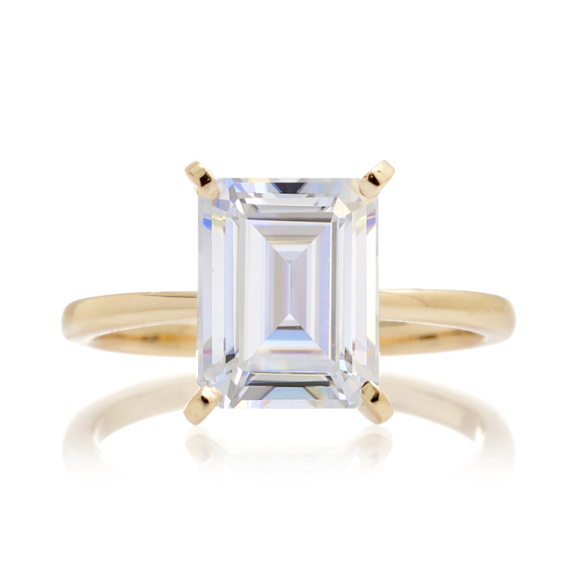 The Adeline Step Emerald Cut Moissanite Ring