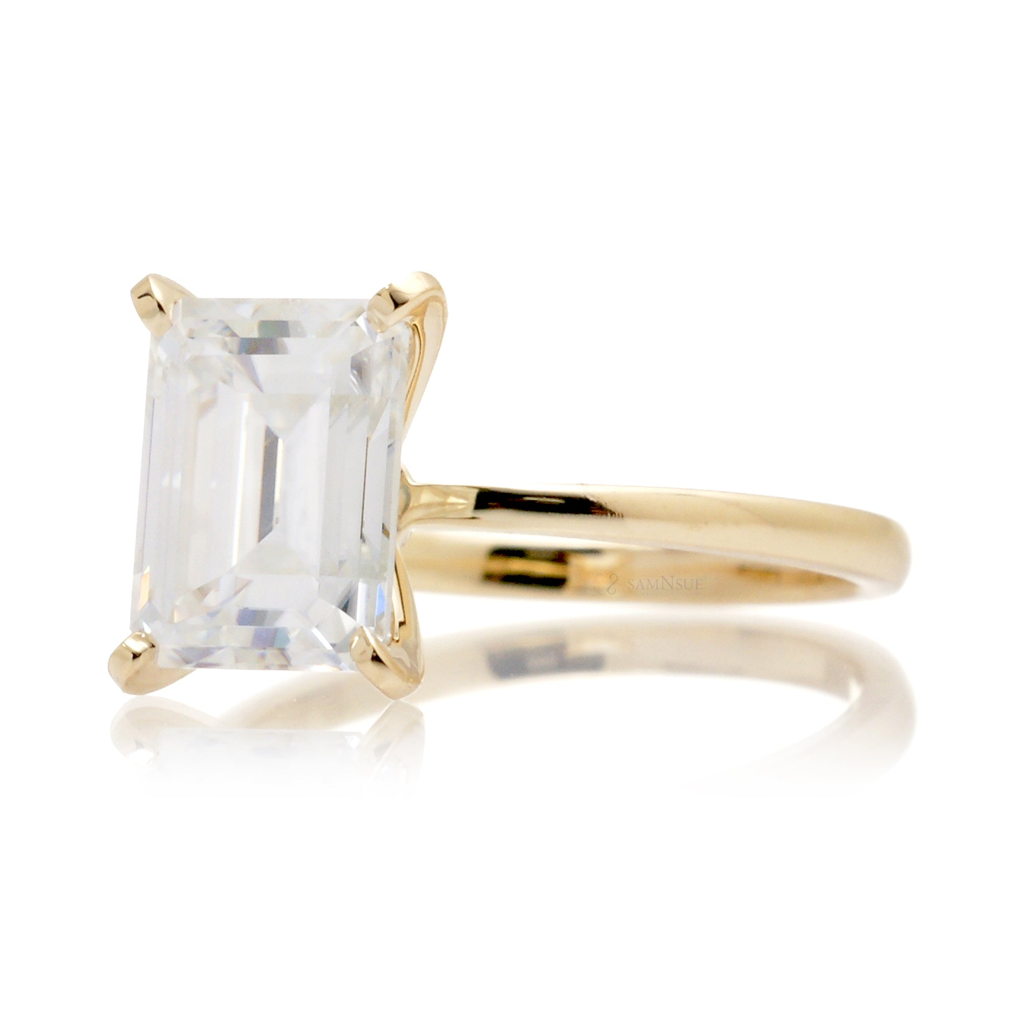 The Adeline Step Emerald Cut Moissanite Ring