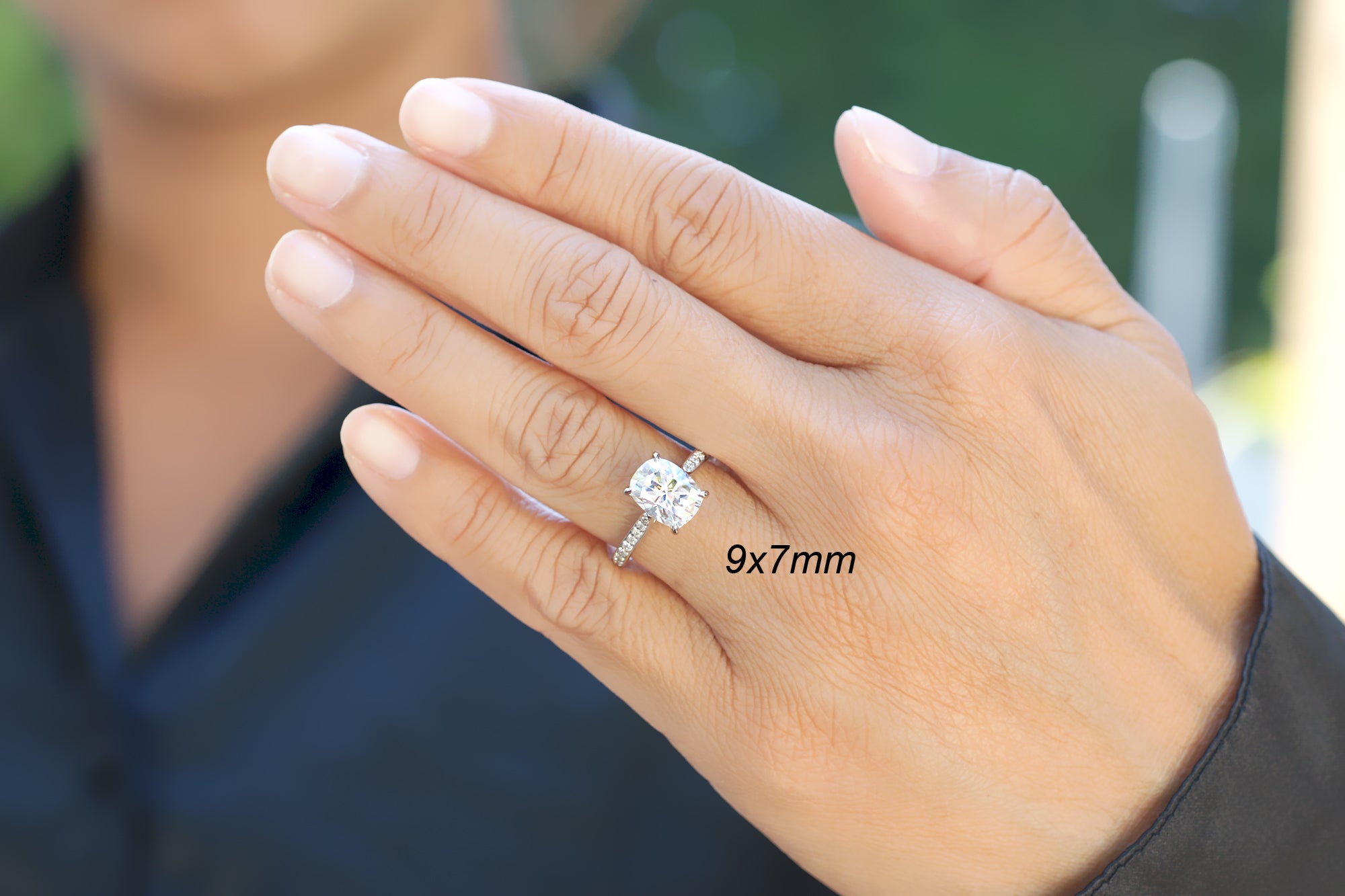 The Emily Cushion Moissanite Ring