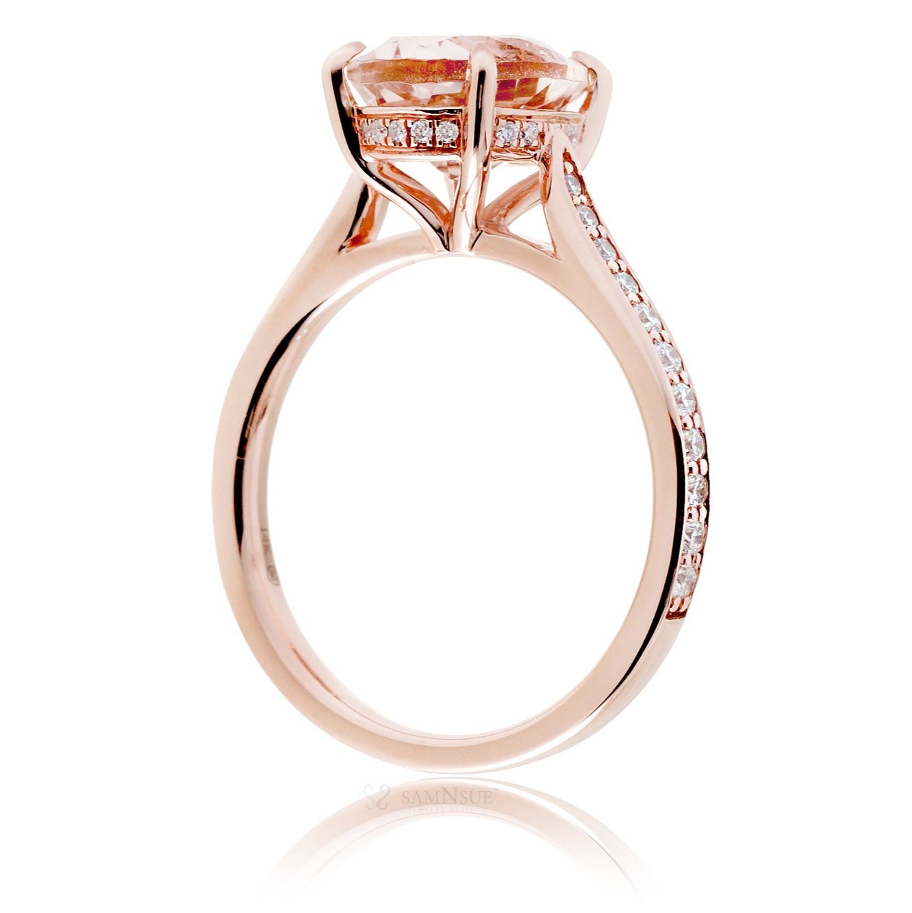 The Emily Oval Cut Morganite Ring