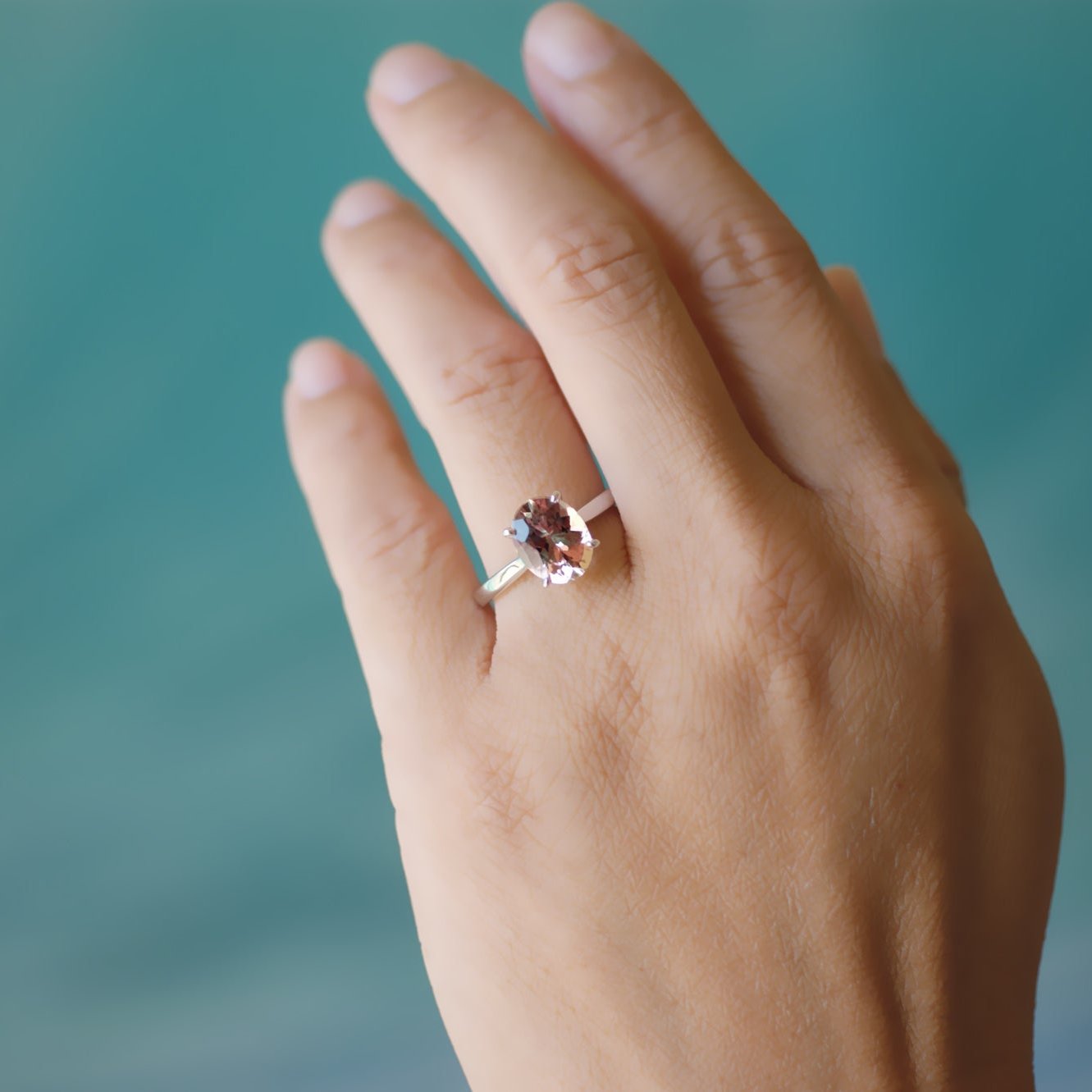 The Emily Oval Cut Morganite Ring