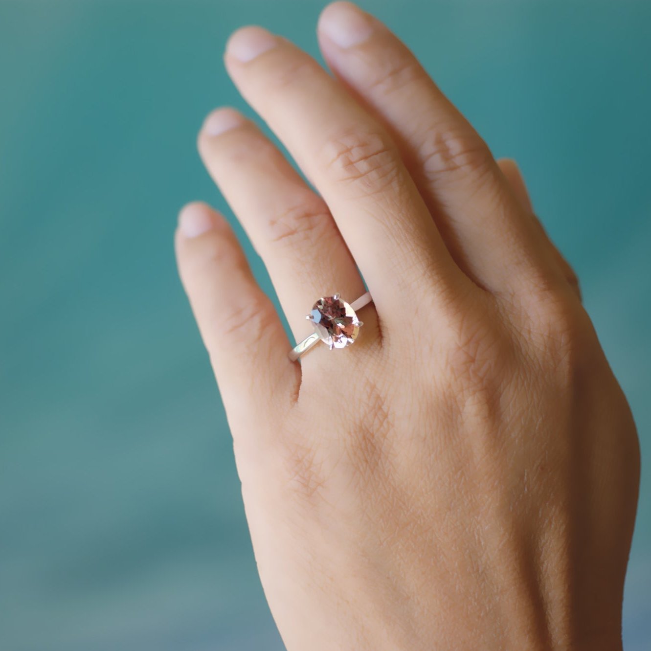 The Emily Oval Cut Morganite Ring