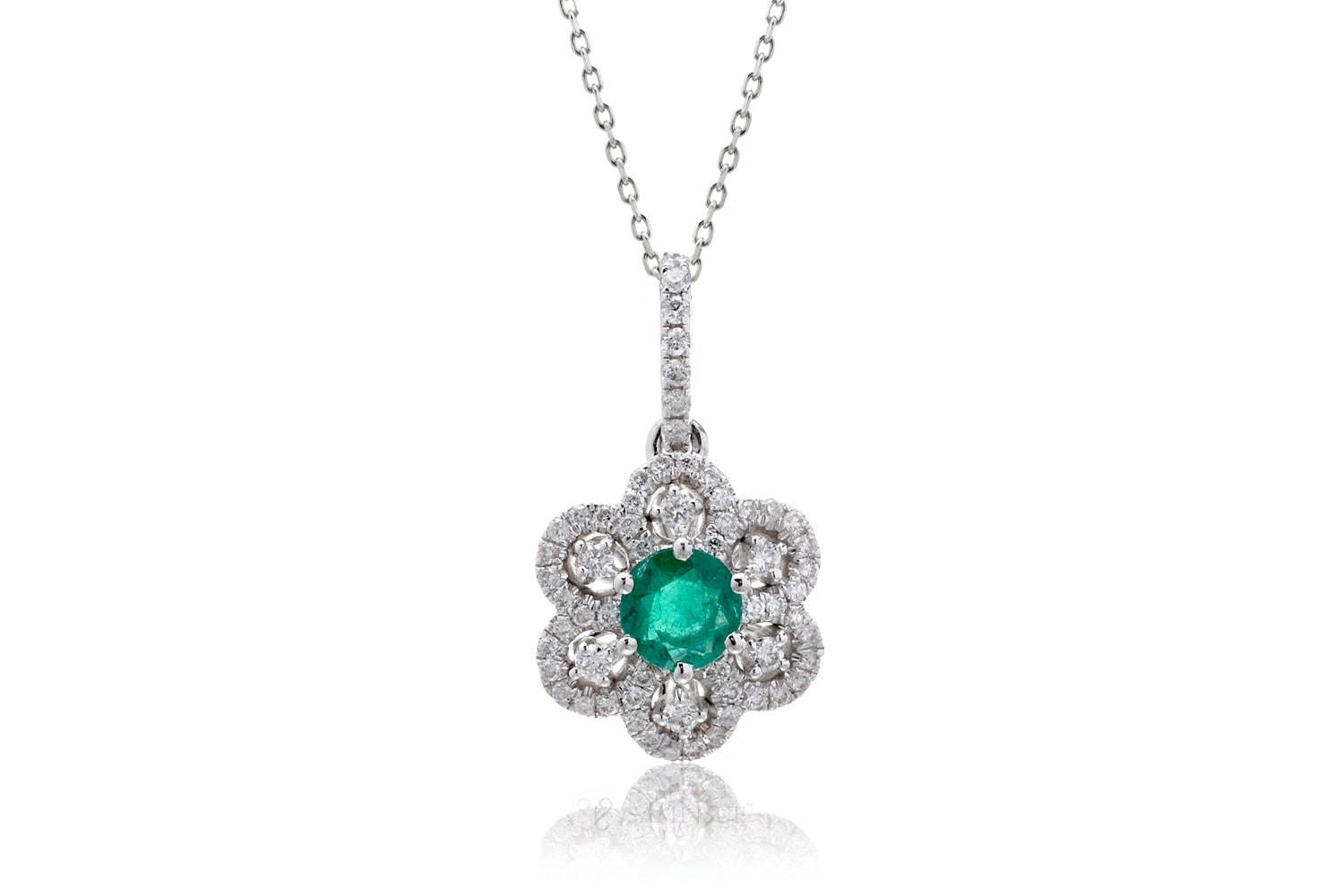 The Marguerite Emerald & Diamond Pendant (0.62ct. tw.)