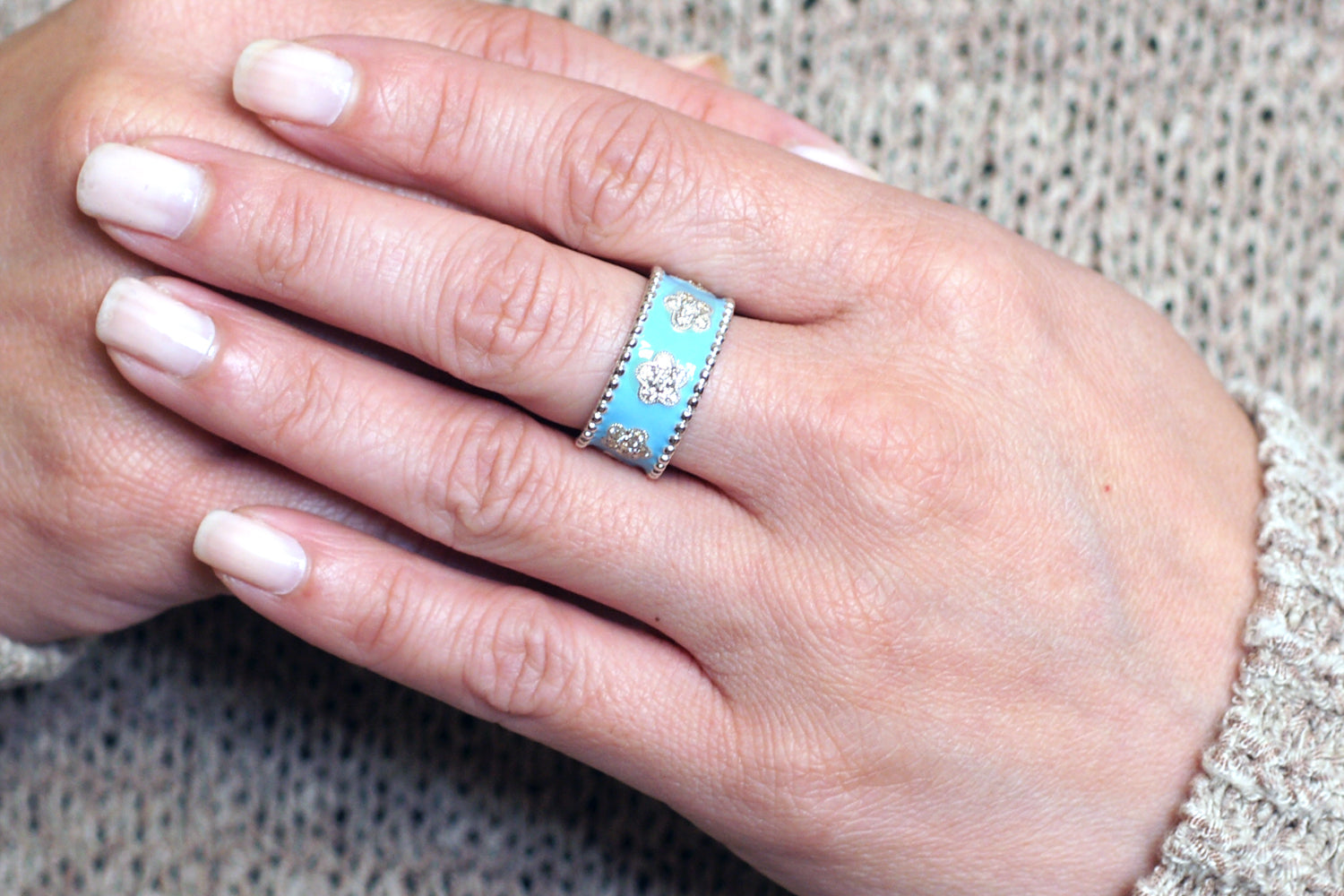 The Bernadette Diamond Ring (Turquoise)
