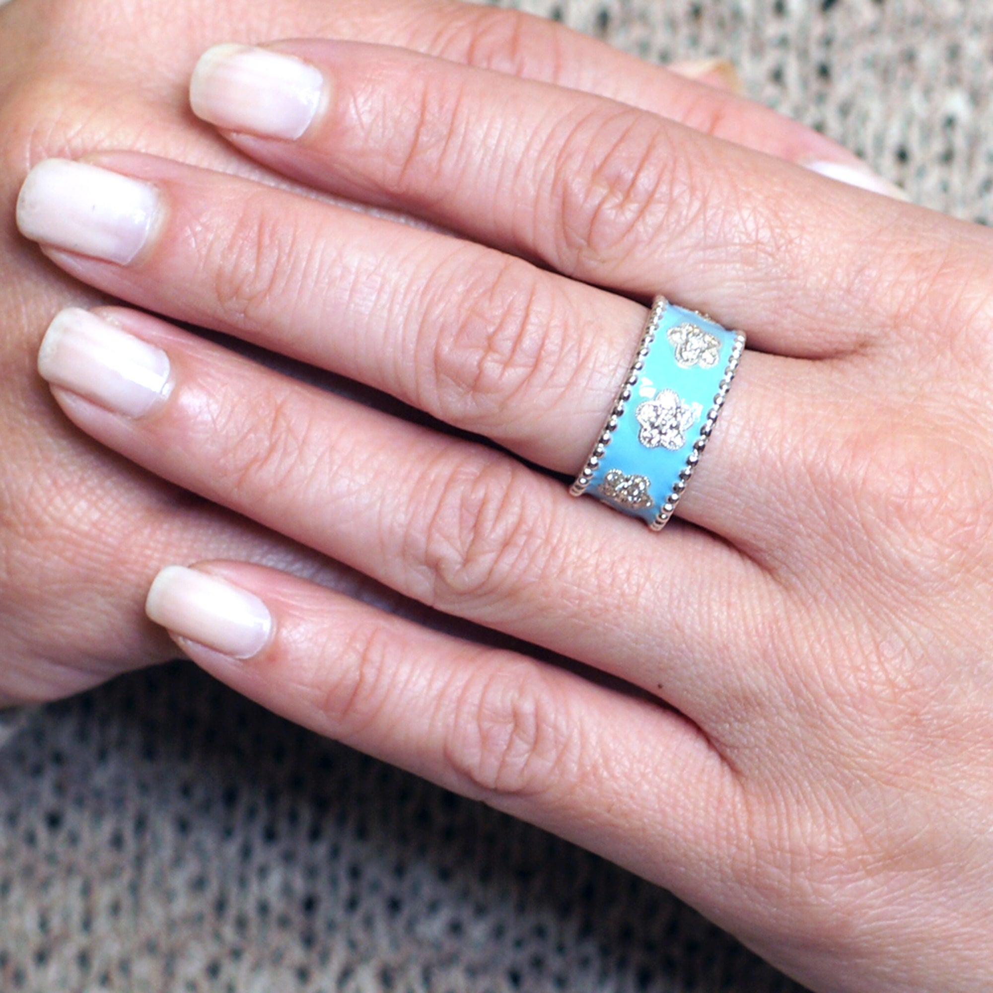The Bernadette Diamond Ring (Turquoise)