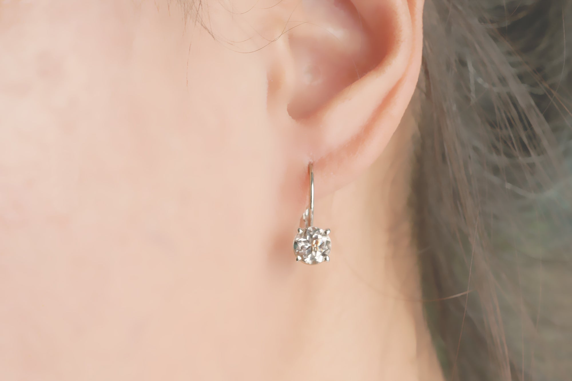 Morganite Round Lever Back Earrings (6mm)