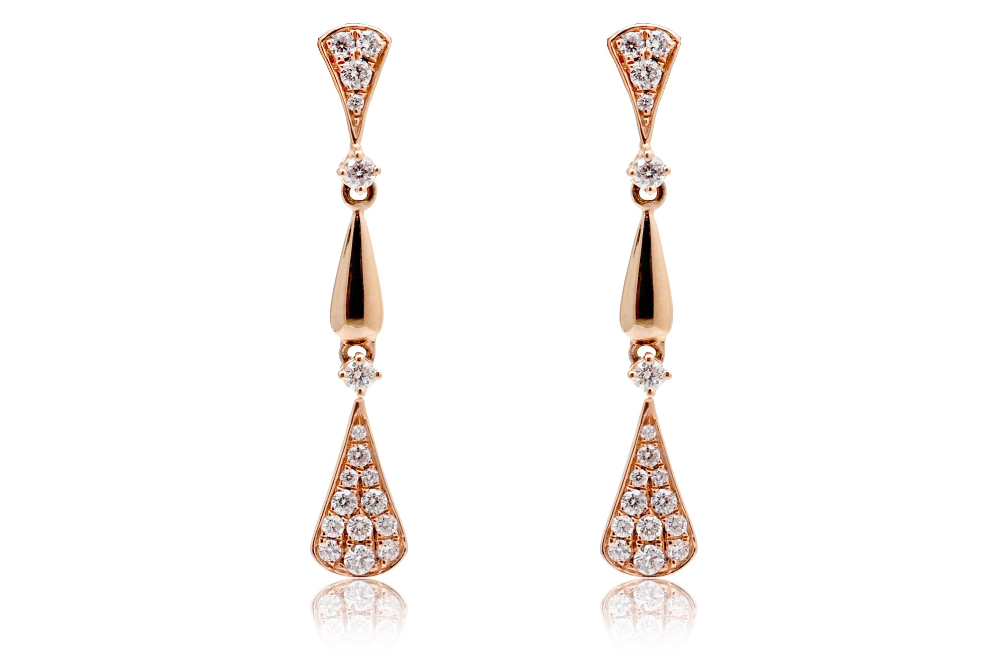 The Linear Diamond Teardrop Fan Earrings